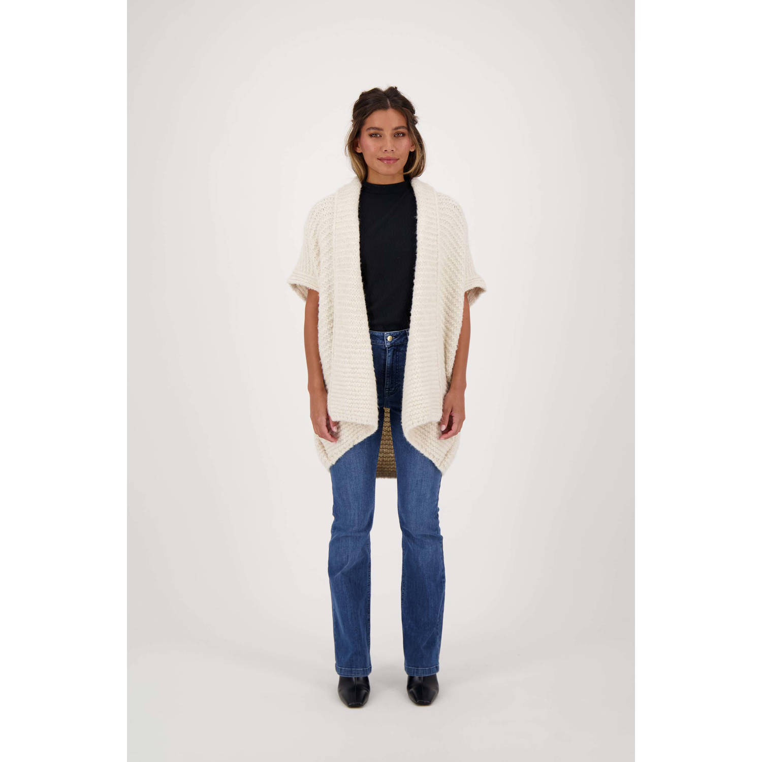Zusss vest mouwloos vest met wol crème