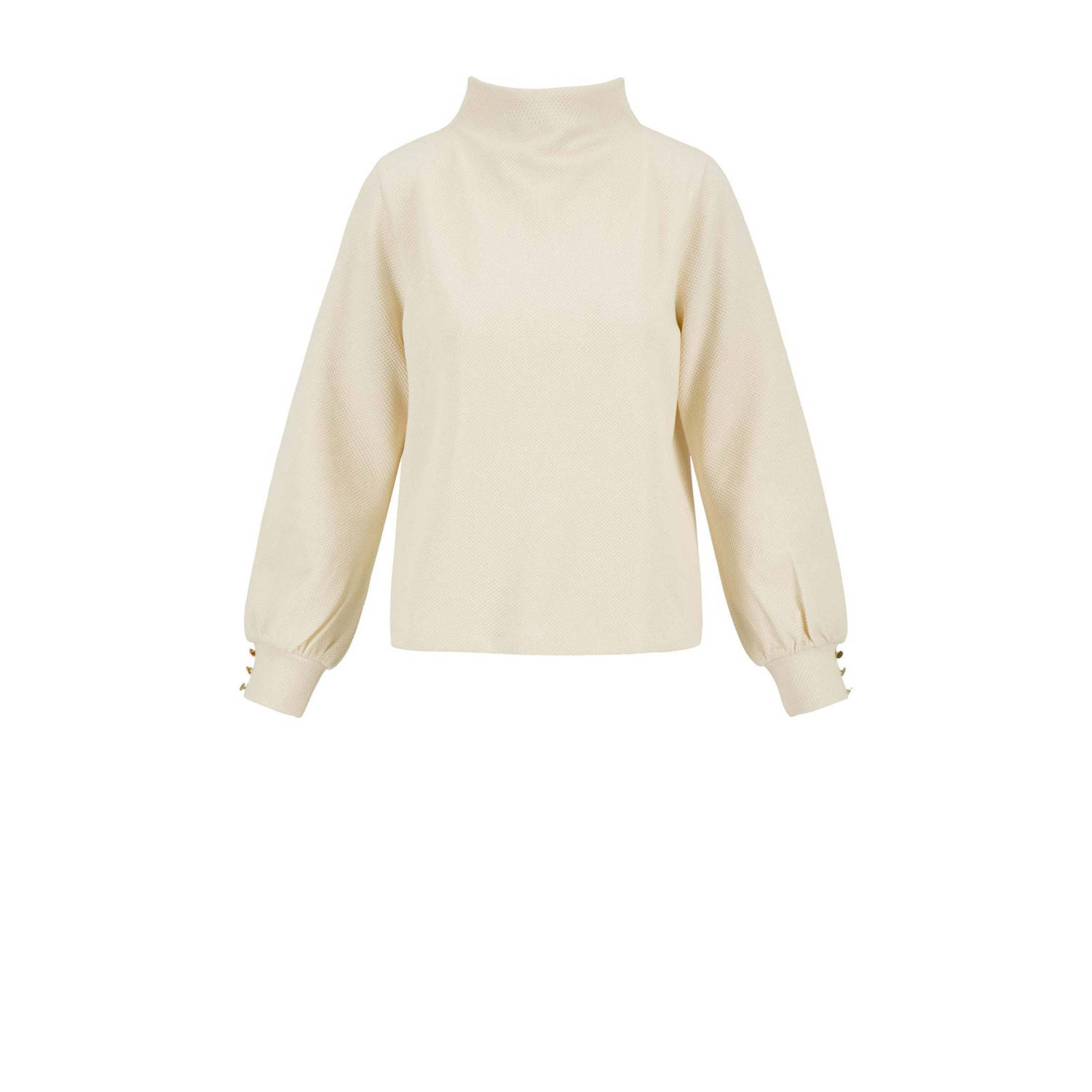 Zusss Crème Structuur Top Beige Dames