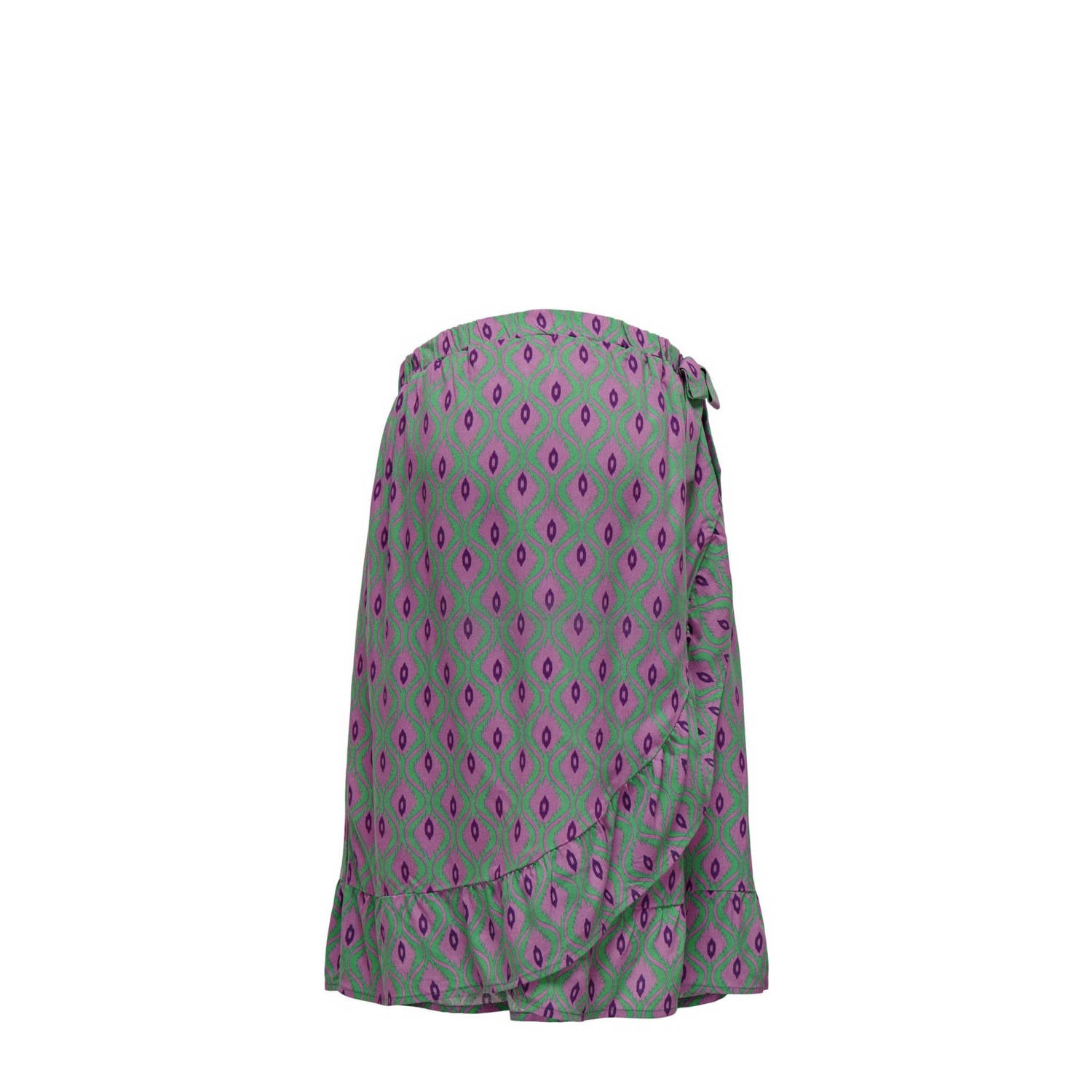 ONLY MATERNITY zwangerschapsrok OLMNOVA met all over print en ruches paars groen