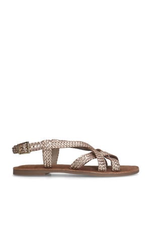 leren sandalen goud