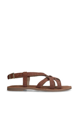 leren sandalen cognac