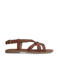 Manfield leren sandalen cognac