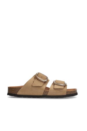 suède slippers beige