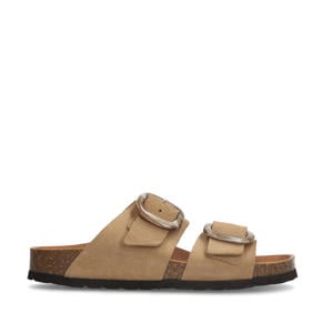 suède slippers beige