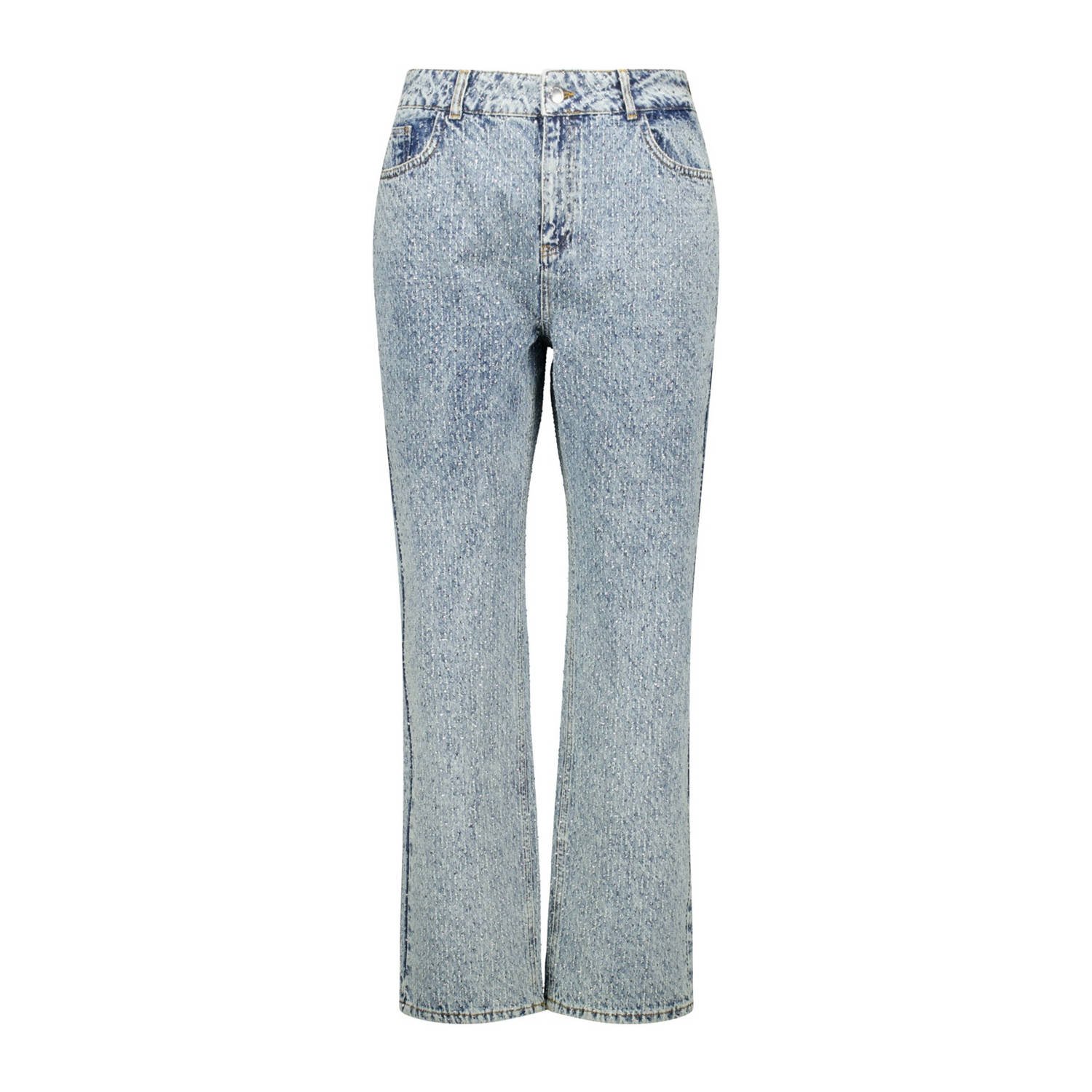 MS Mode high waist straight jeans light blue denim