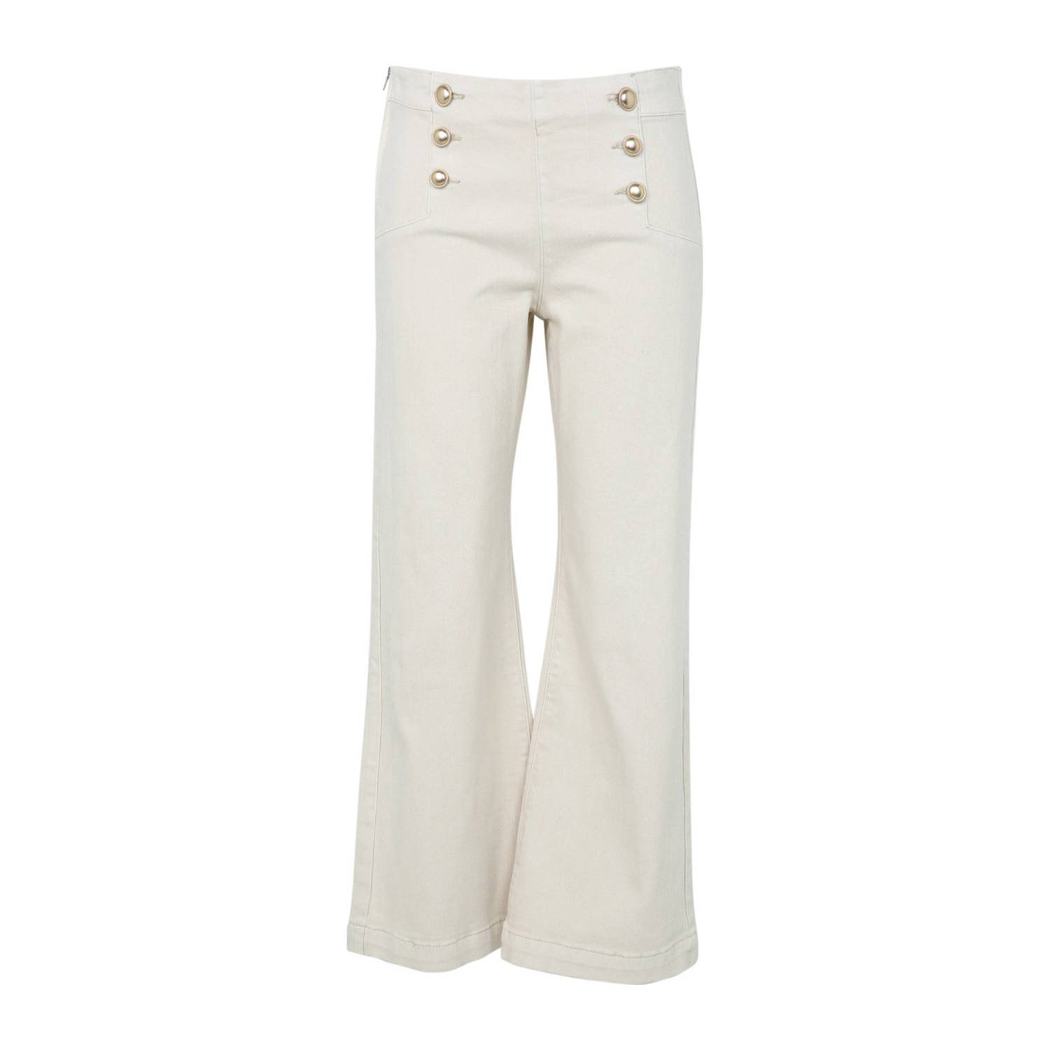 Paprika cropped wide leg jeans ecru