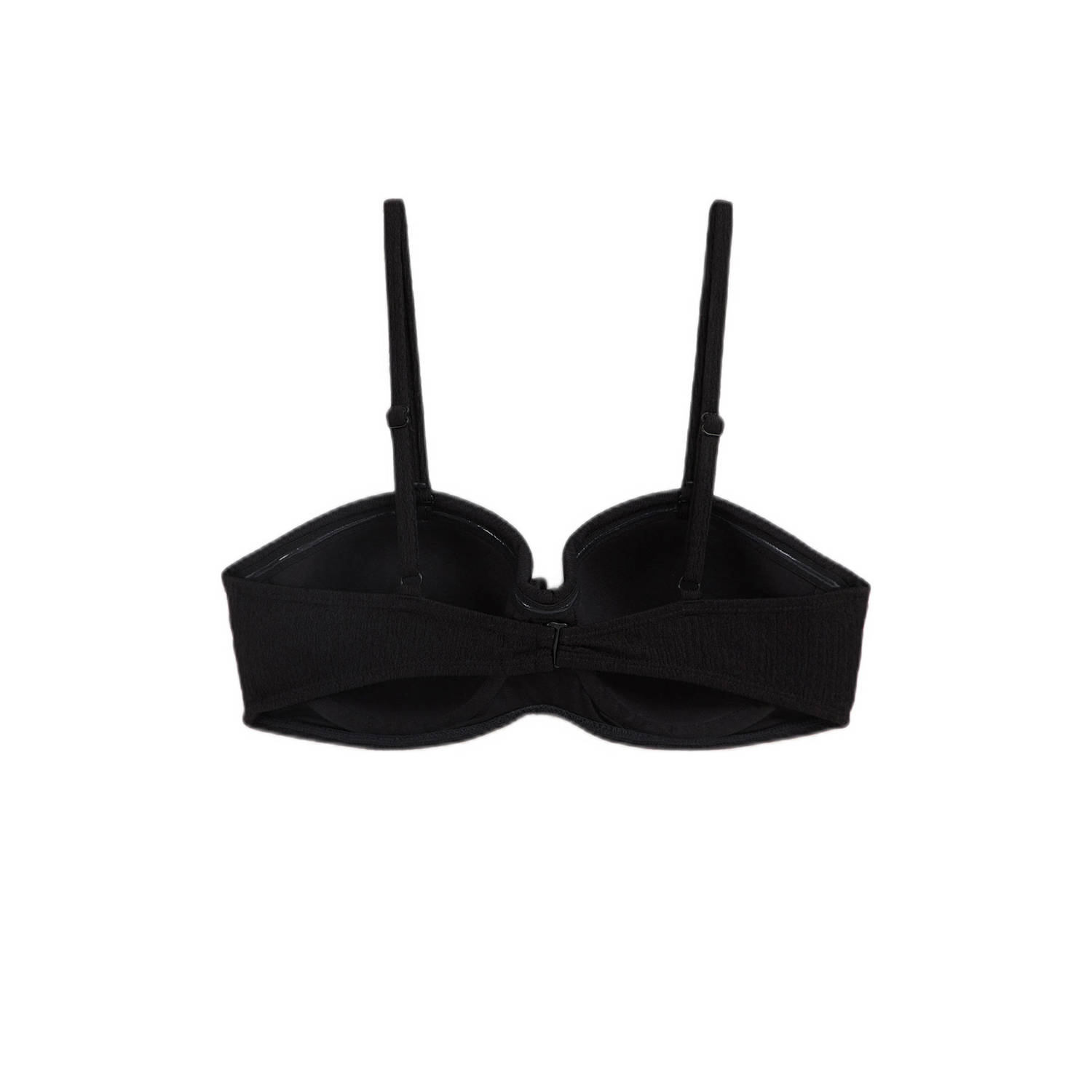 WE Fashion voorgevormde bandeau bikinitop zwart