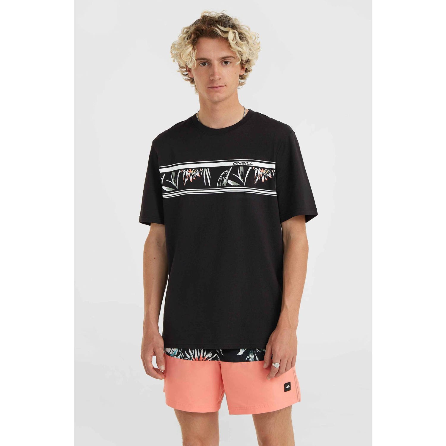 O'Neill T-shirt met printopdruk black out b