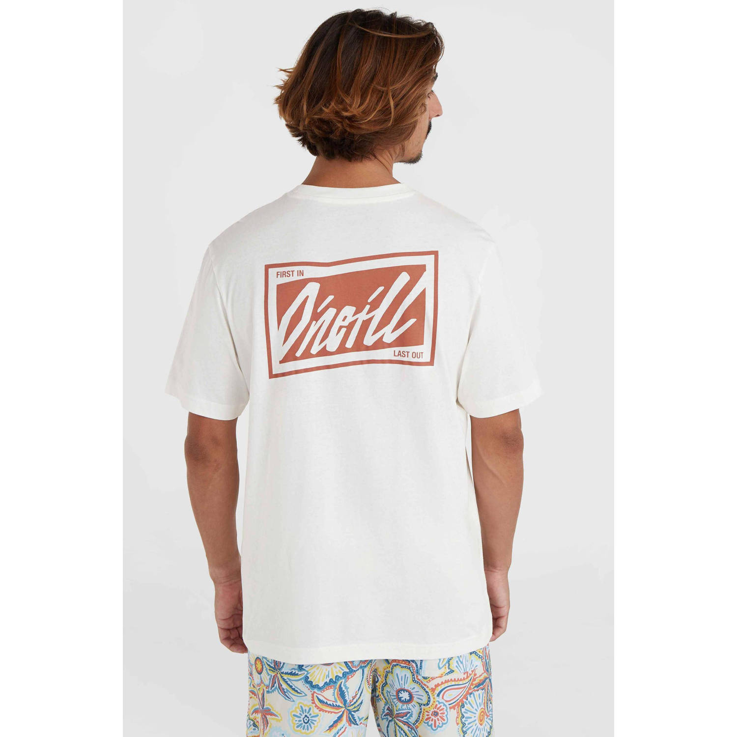 O'Neill regular fit T-shirt met backprint snow white