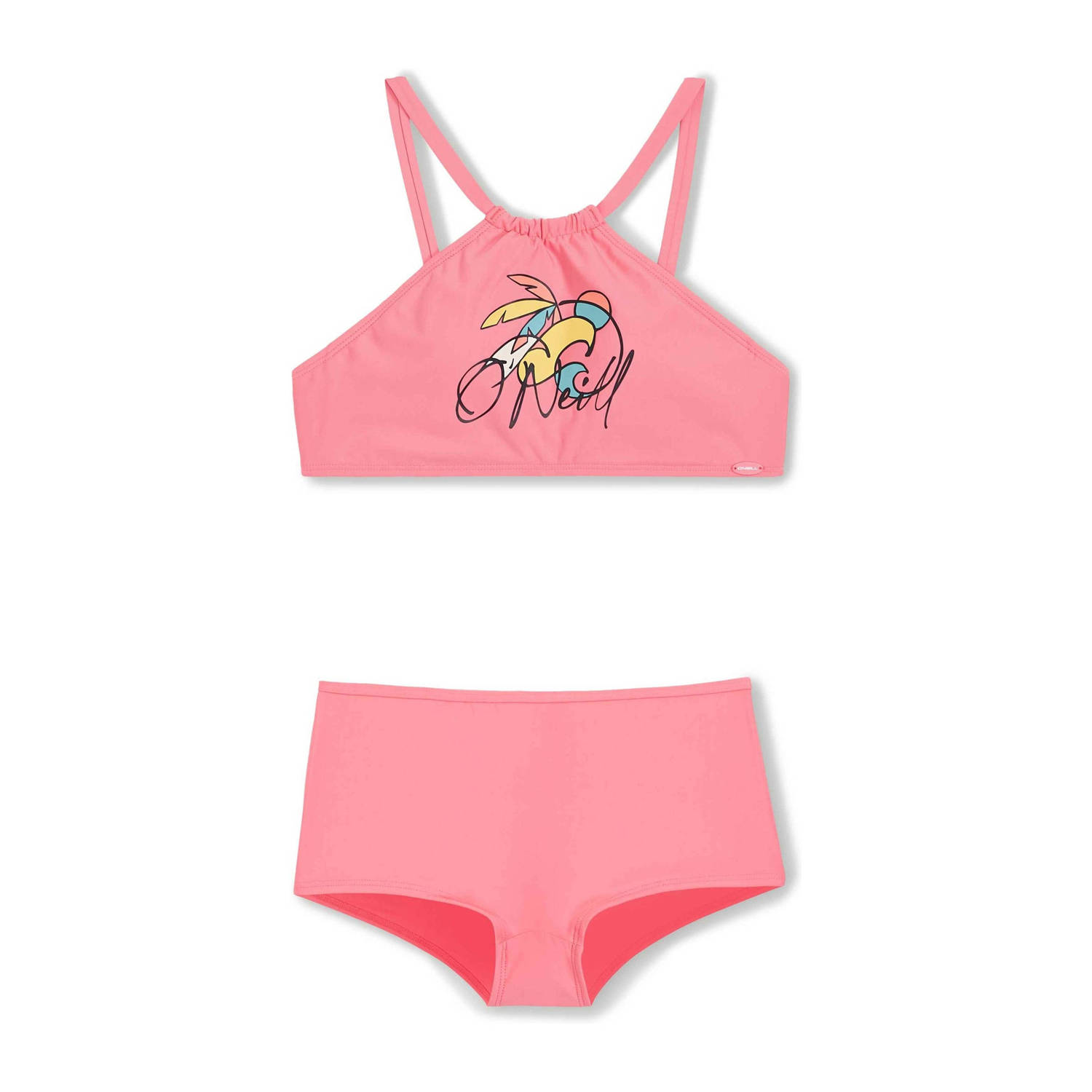 O'Neill crop bikini Cali roze Meisjes Polyester Printopdruk 128