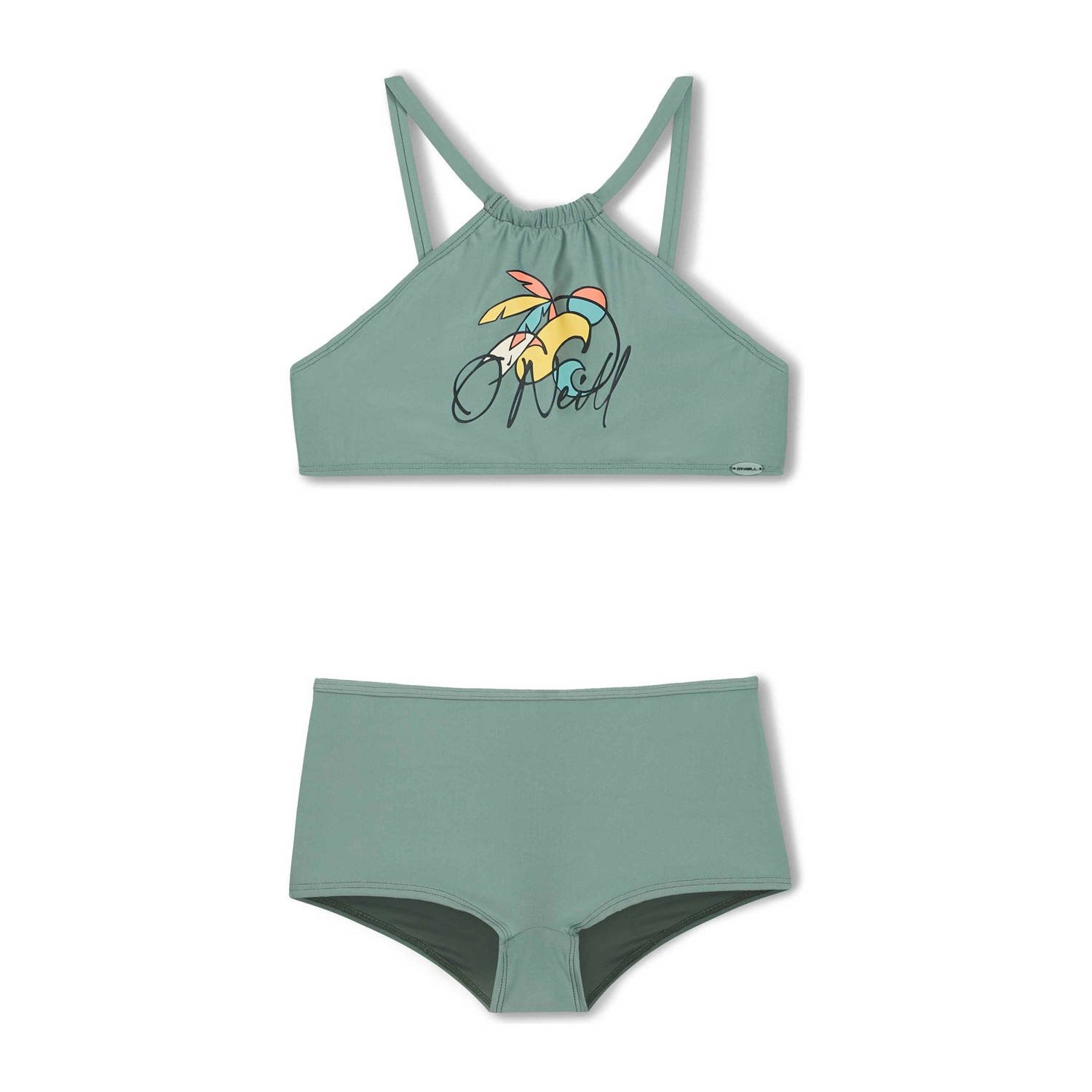 O'Neill crop bikini Cali groen Meisjes Gerecycled polyester Printopdruk 140