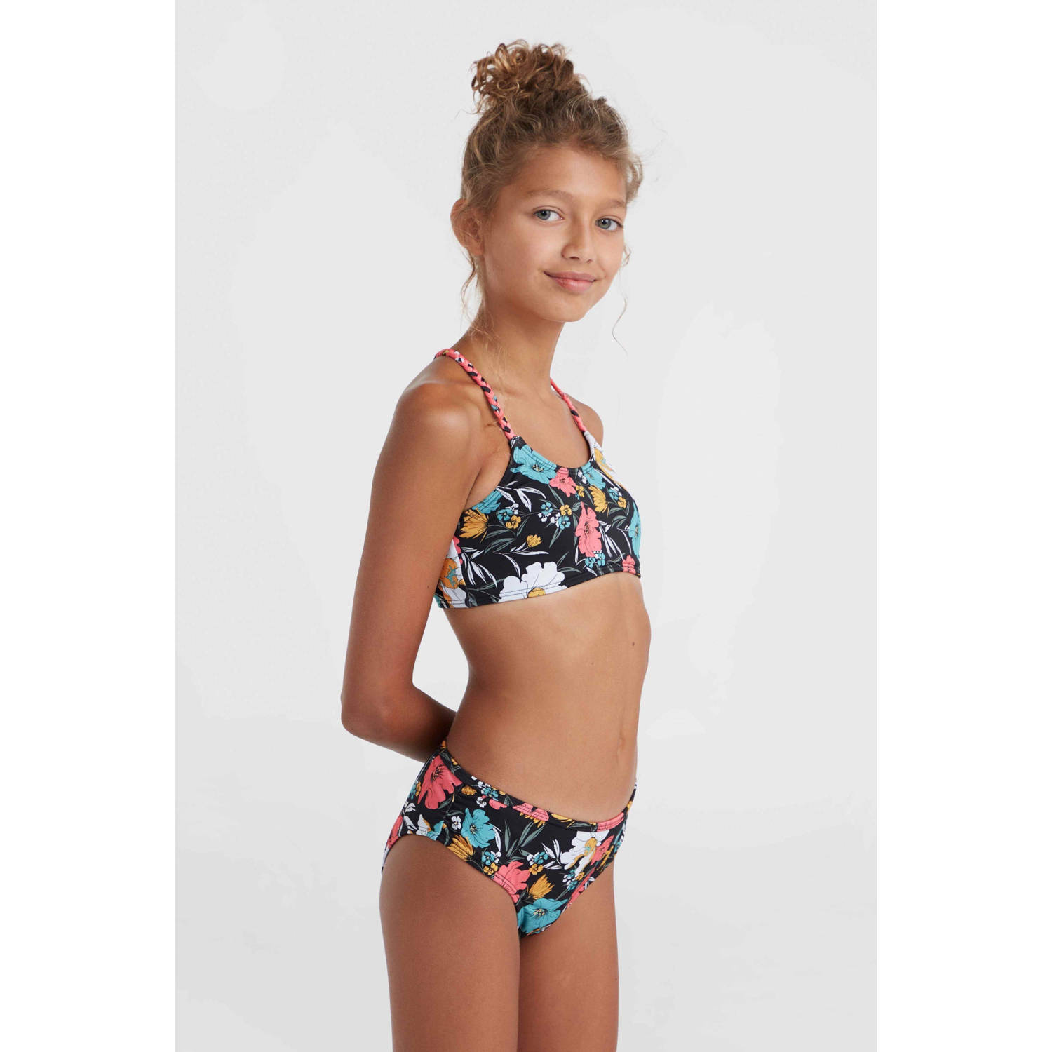 O'Neill crop bikini Tropics zwart multi