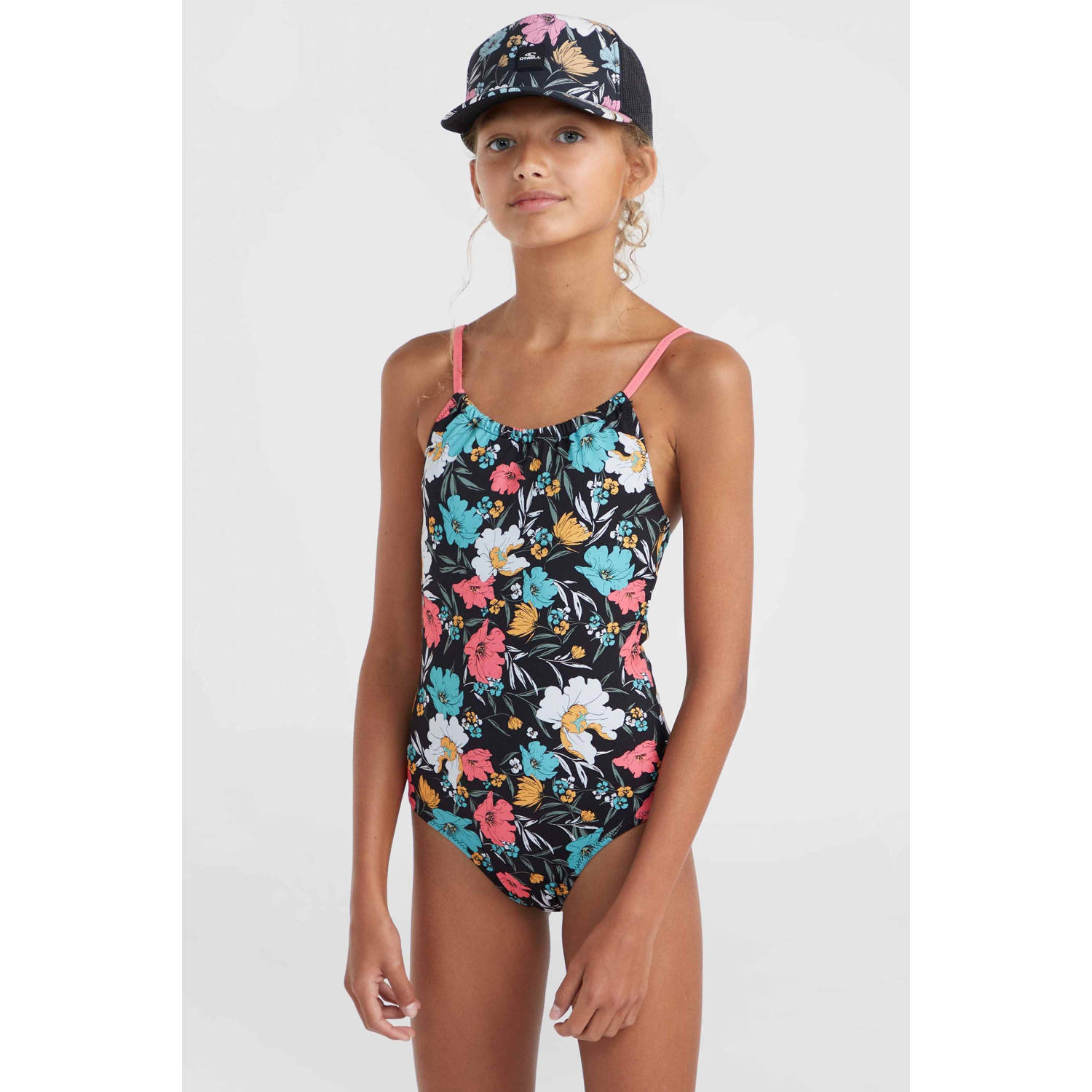 O'Neill badpak Cali zwart multi Meisjes Polyester Bloemen 152
