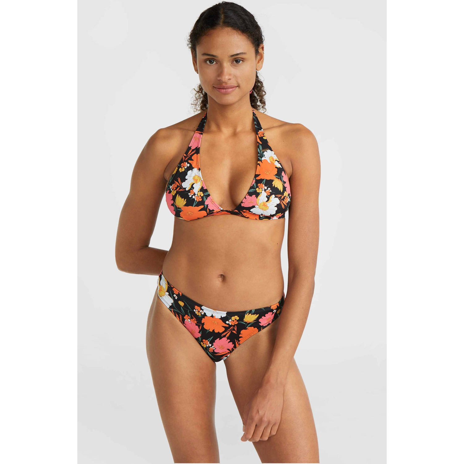 O'Neill voorgevormde halter bikini Marga Rita zwart oranje roze