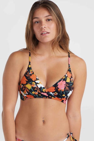 voorgevormde bikinitop Baay zwart/oranje/roze