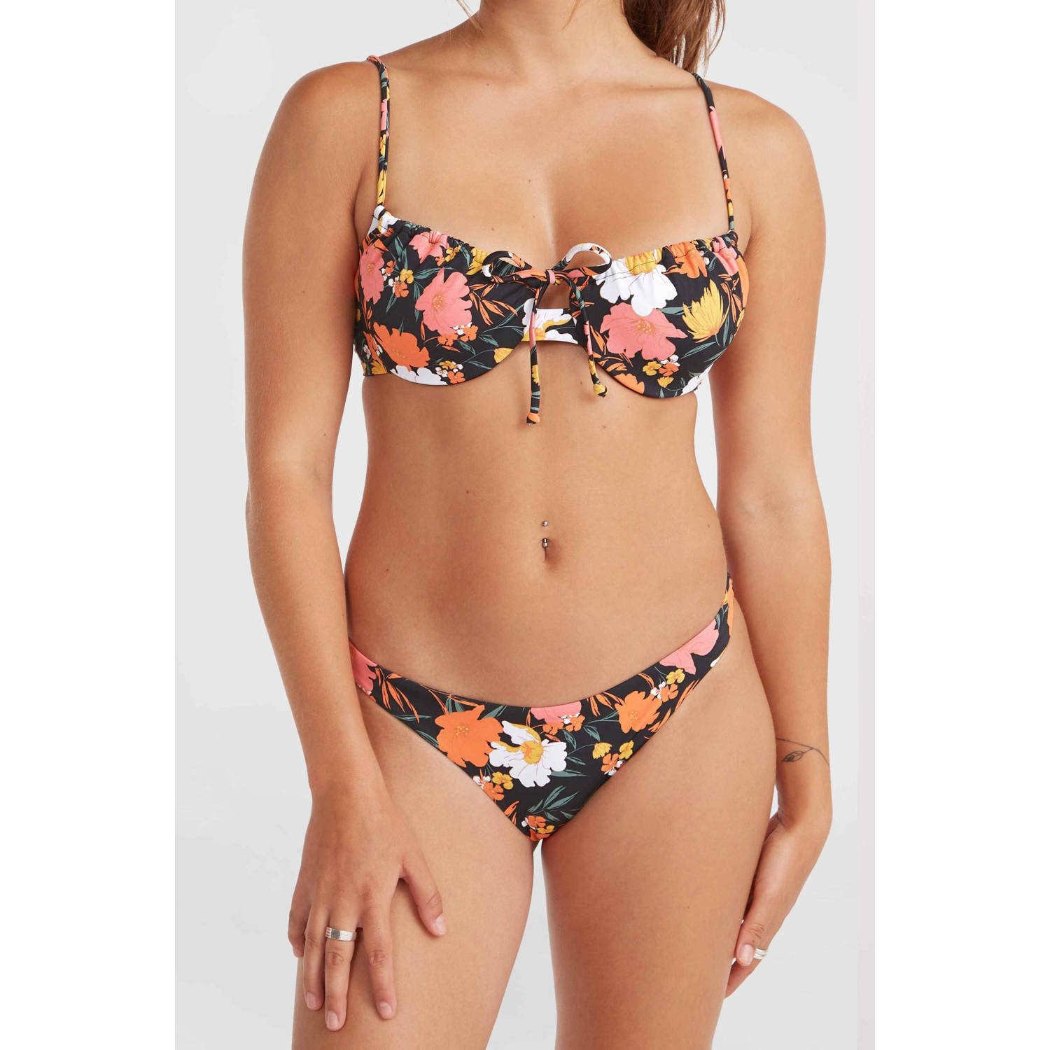 O'Neill brazilian bikinibroekje Skye zwart oranje roze