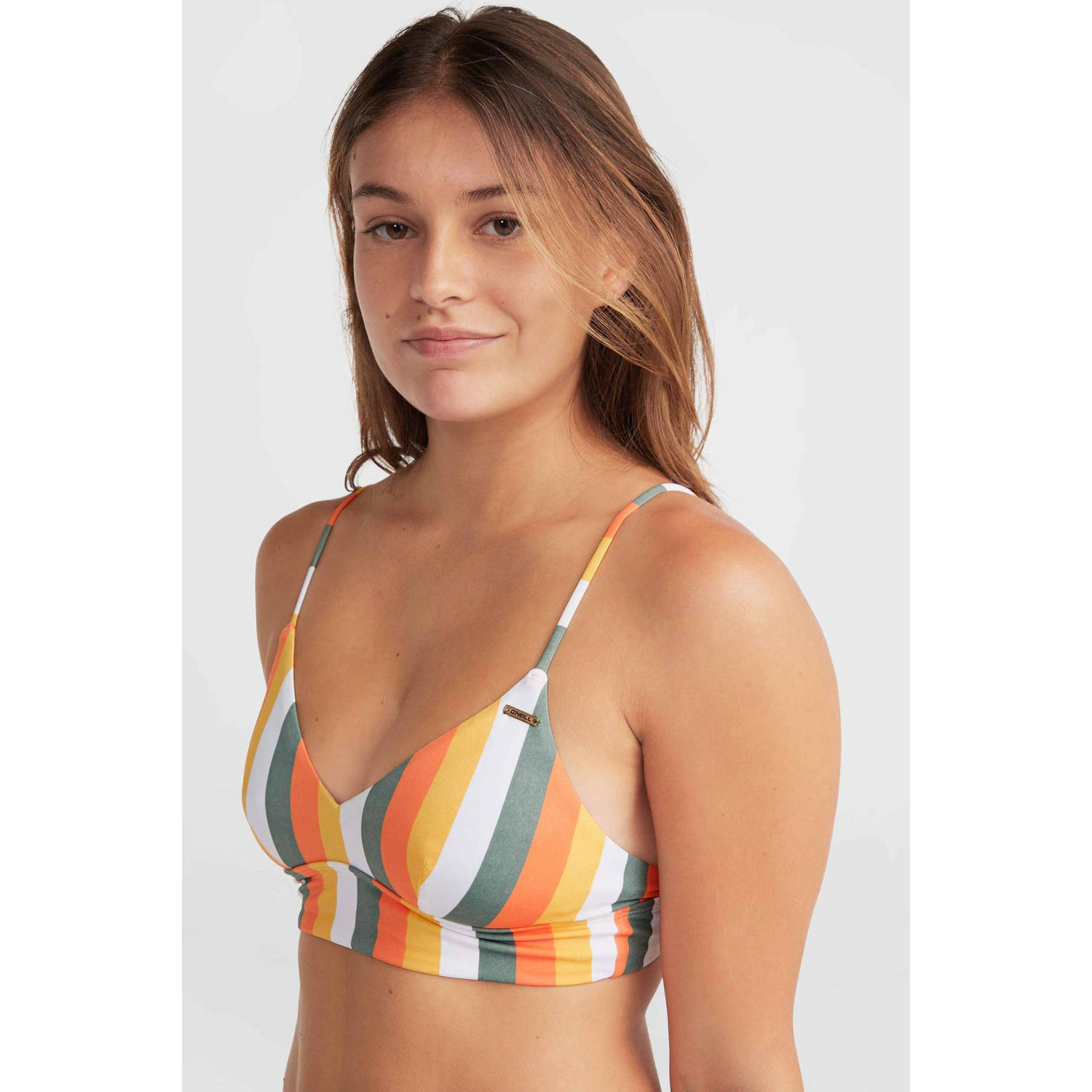 O'Neill voorgevormde triangel bikini Wave Skye oranje wit groen