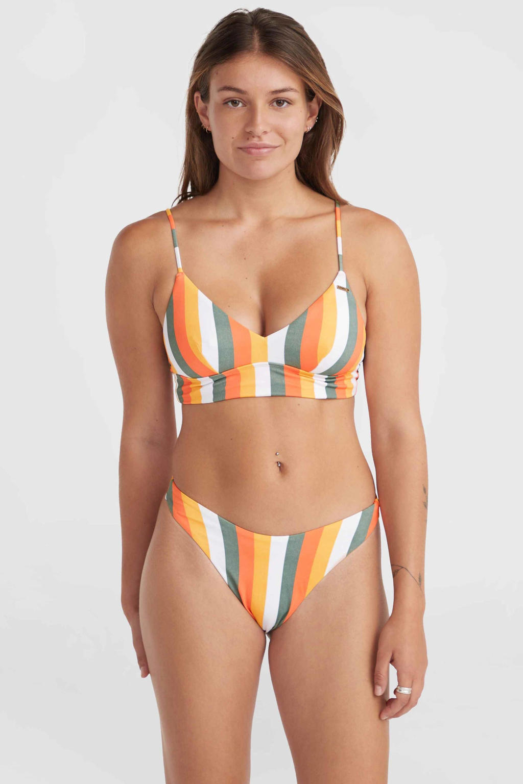 O'Neill voorgevormde triangel bikini Wave Skye oranje/wit/groen