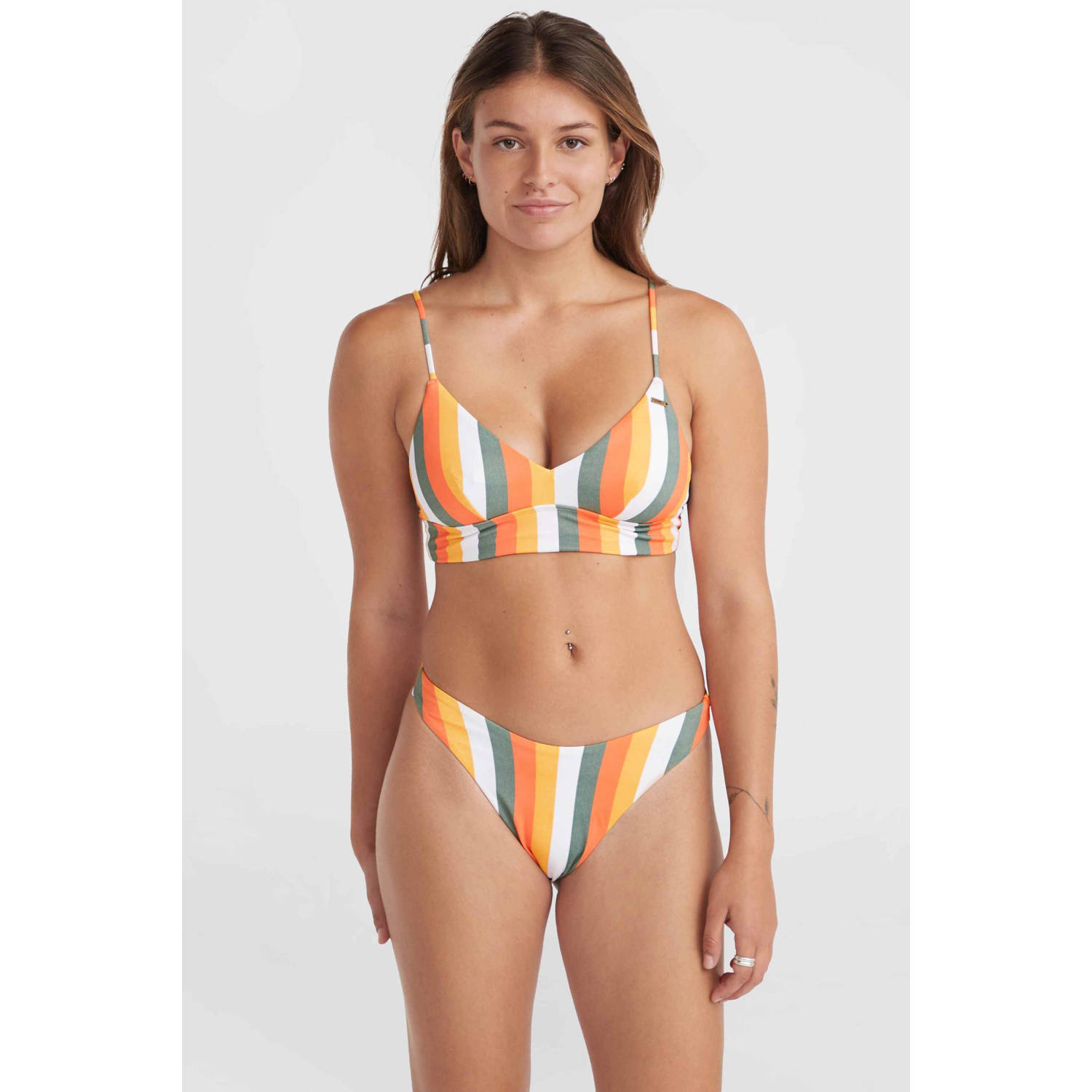 O'Neill voorgevormde triangel bikini Wave Skye oranje wit groen
