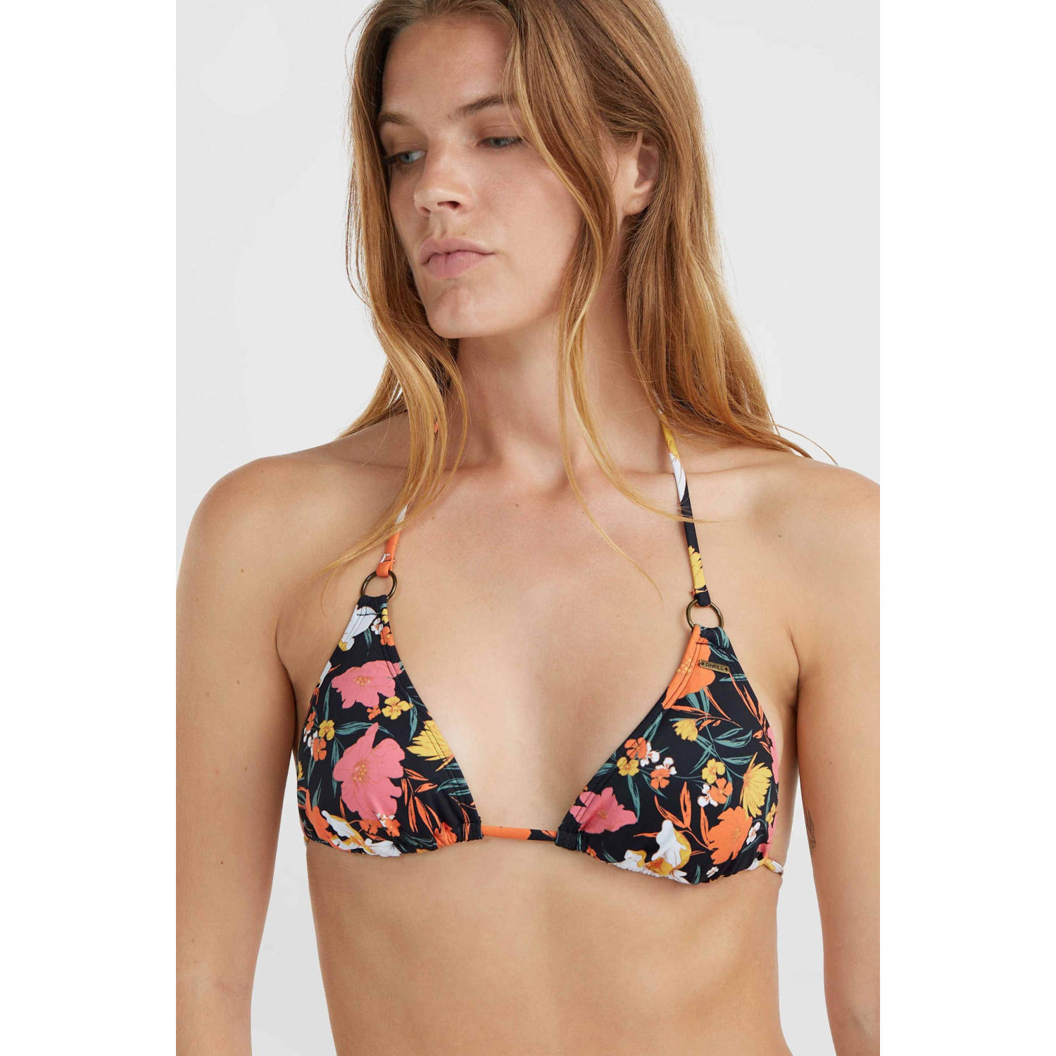 O'Neill voorgevormde triangel bikini Capri Bondey zwart oranje roze
