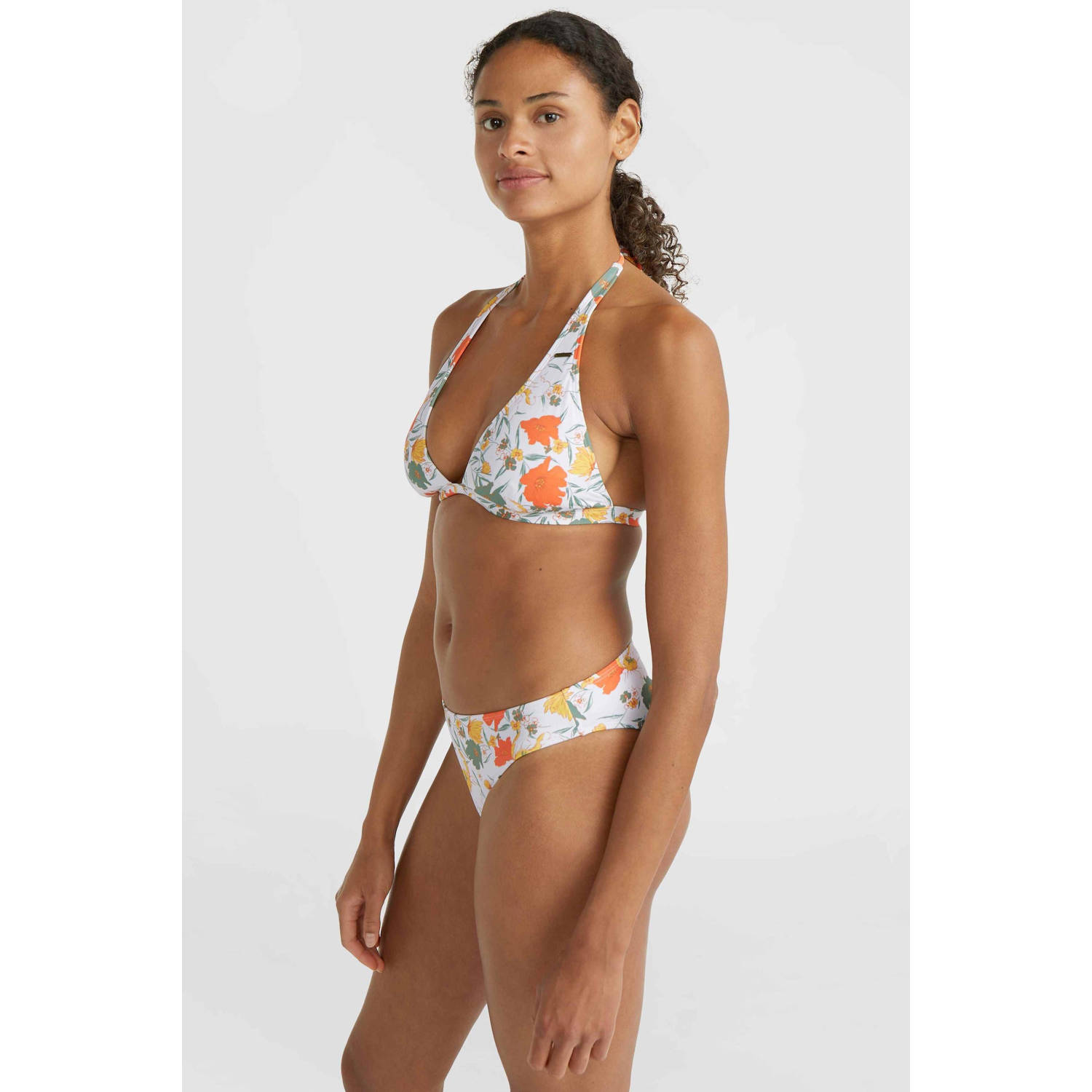 O'Neill voorgevormde halter bikini Marga Rita wit oranje groen