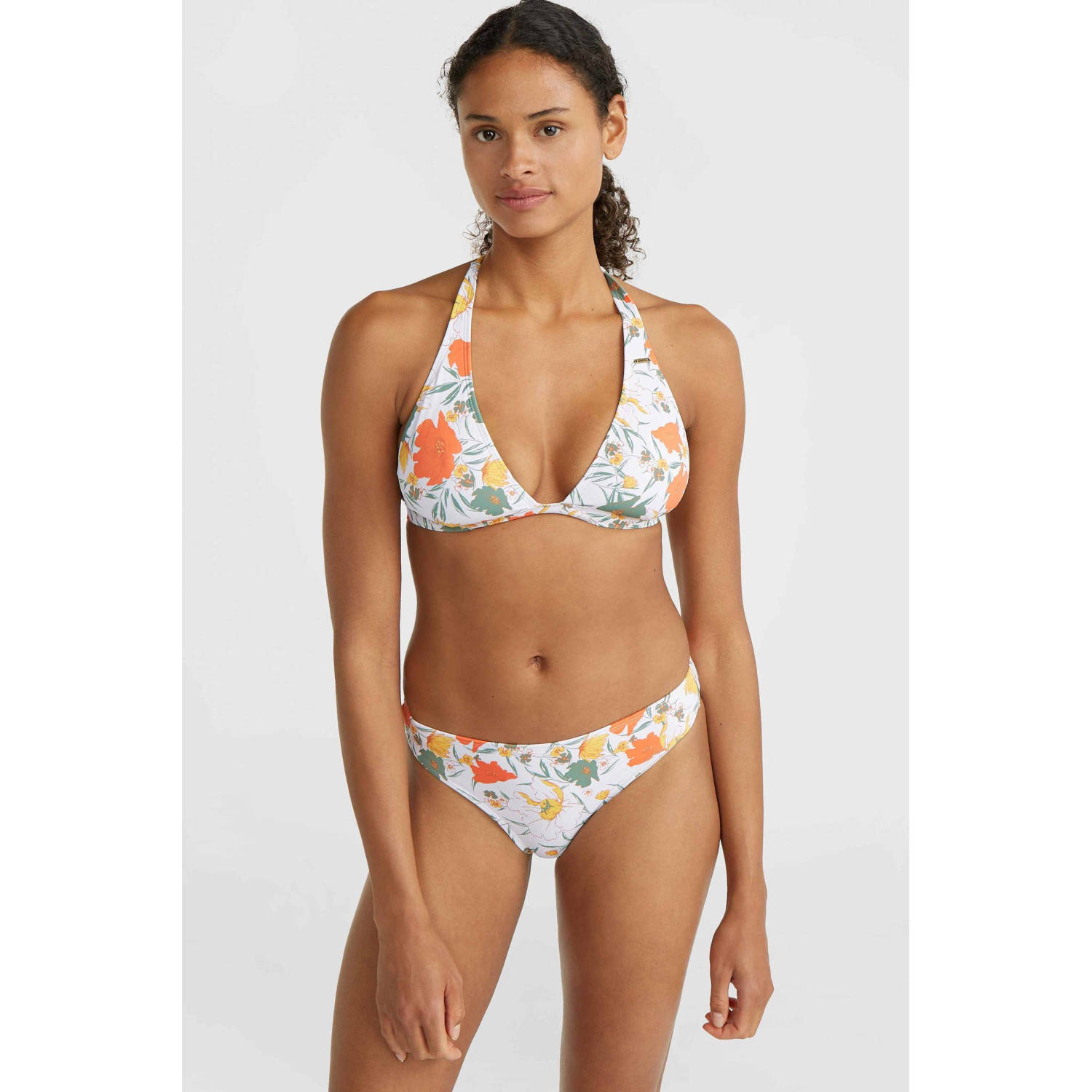 O'Neill voorgevormde halter bikini Marga Rita wit oranje groen