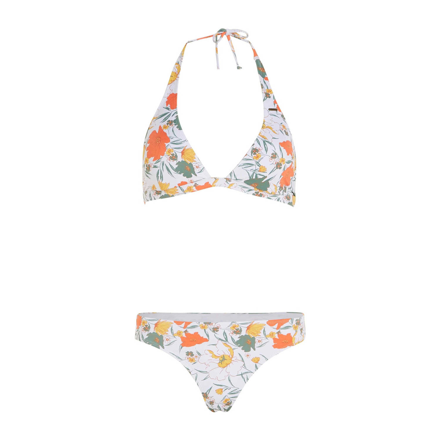 O'Neill voorgevormde halter bikini Marga Rita wit oranje groen