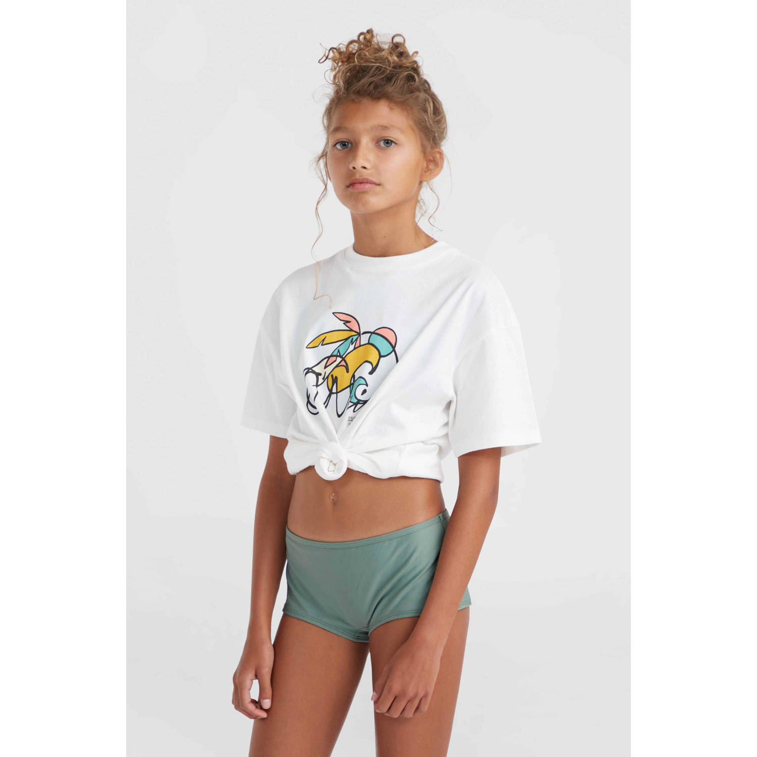 O'Neill T-shirt met printopdruk wit Meisjes Katoen Ronde hals Printopdruk 116