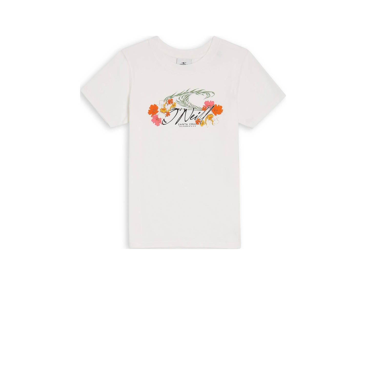 O'Neill T-shirt met printopdruk wit Meisjes Katoen Ronde hals Printopdruk 128