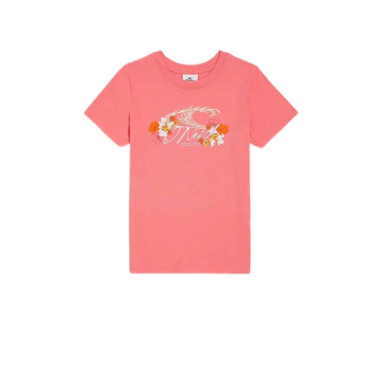 O'Neill T-shirt met printopdruk roze Meisjes Katoen Ronde hals Printopdruk 116