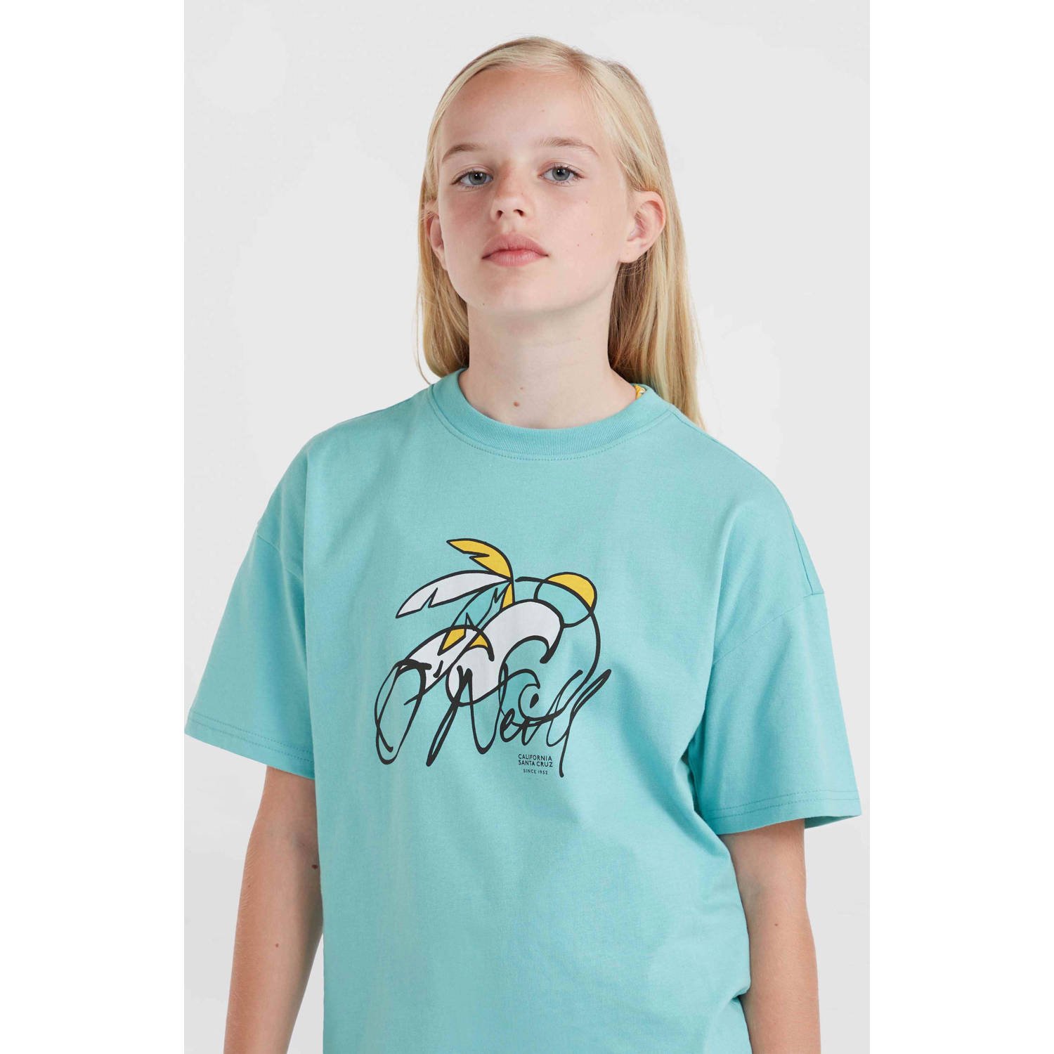 O'Neill T-shirt met printopdruk blauw Meisjes Katoen Ronde hals Printopdruk 116