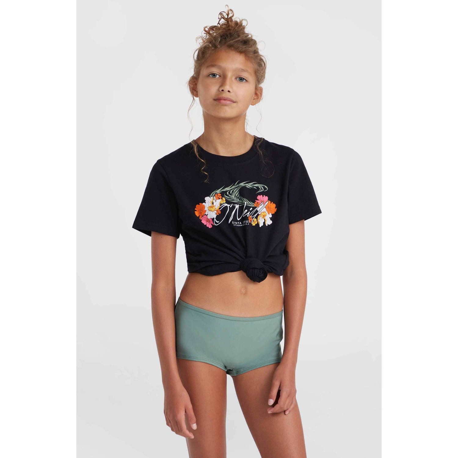 O'Neill T-shirt met printopdruk zwart Meisjes Katoen Ronde hals Printopdruk 116
