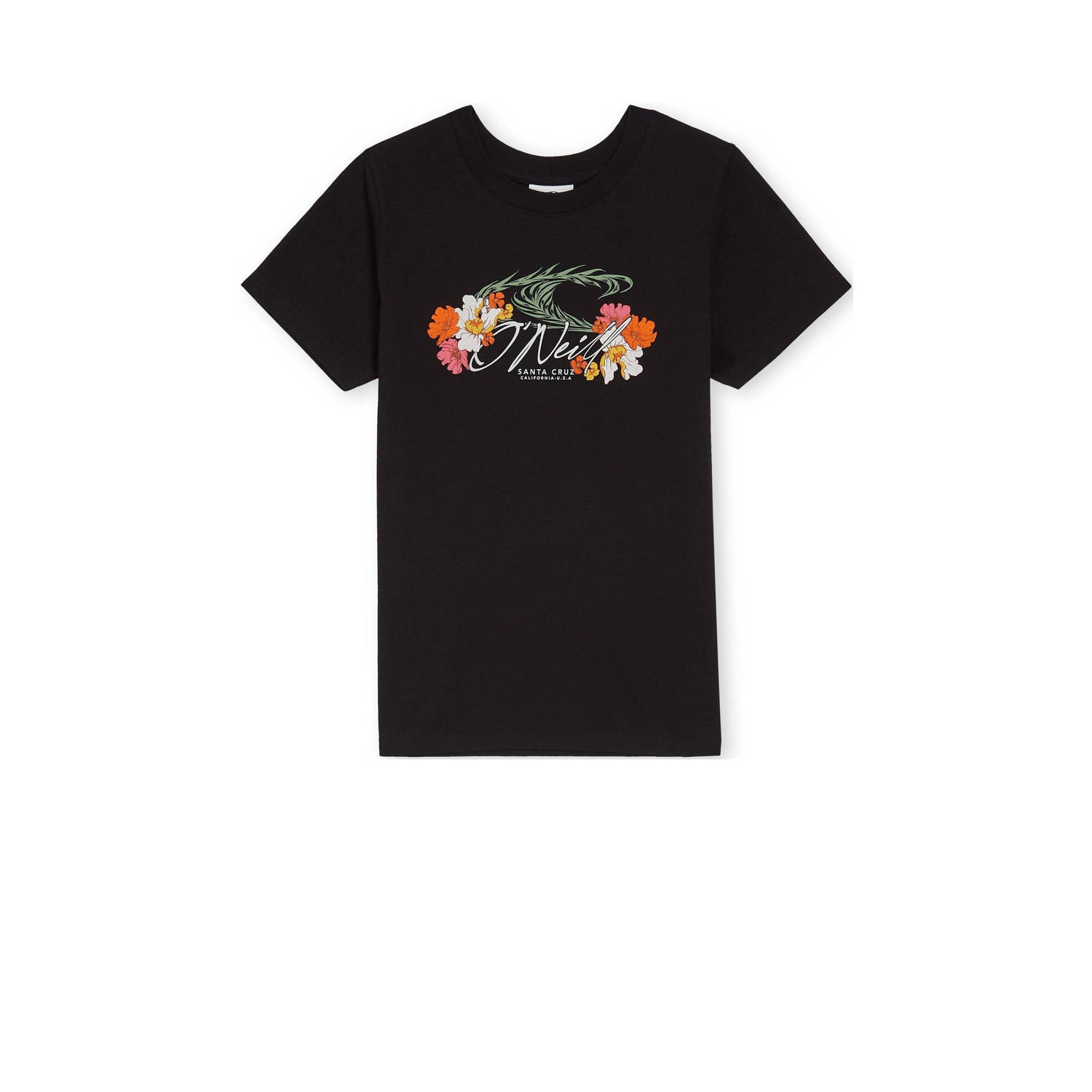 O'Neill T-shirt met printopdruk zwart Meisjes Katoen Ronde hals Printopdruk 116