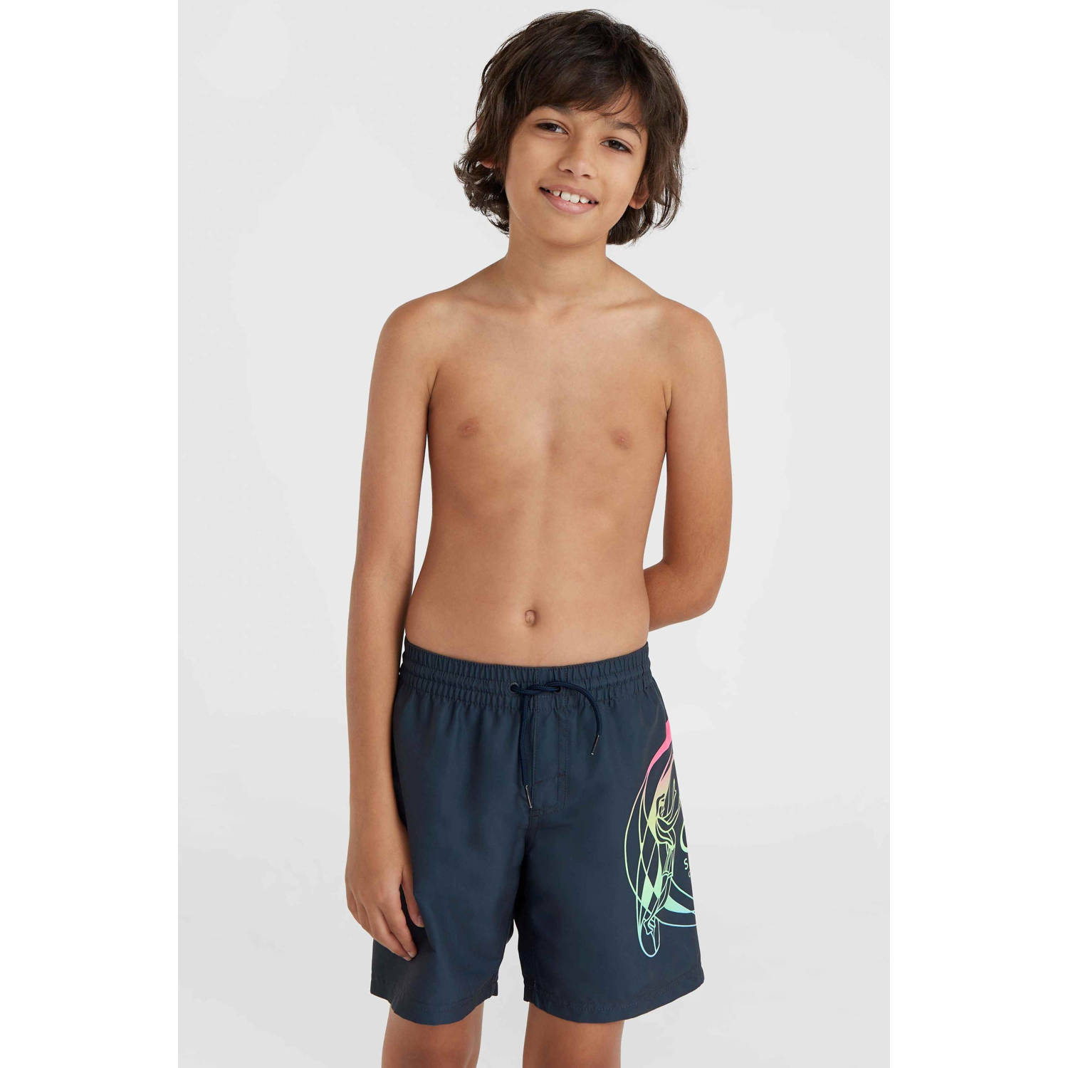 O'Neill zwemshort met printopdruk donkerblauw Jongens Polyester Effen 104