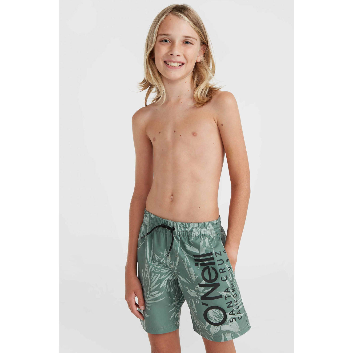 O'Neill zwemshort met logo donkergroen Jongens Polyester Logo 116