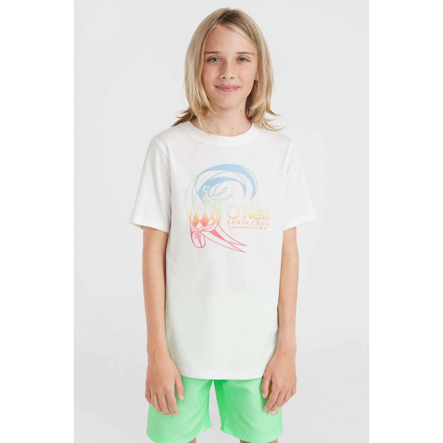 O'Neill T-shirt met printopdruk wit Jongens Katoen Ronde hals Printopdruk 128