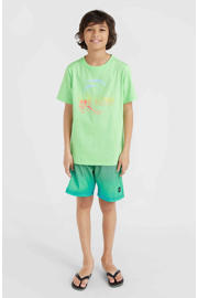 thumbnail: Groene jongens O'Neill T-shirt van katoen met printopdruk, korte mouwen en ronde hals