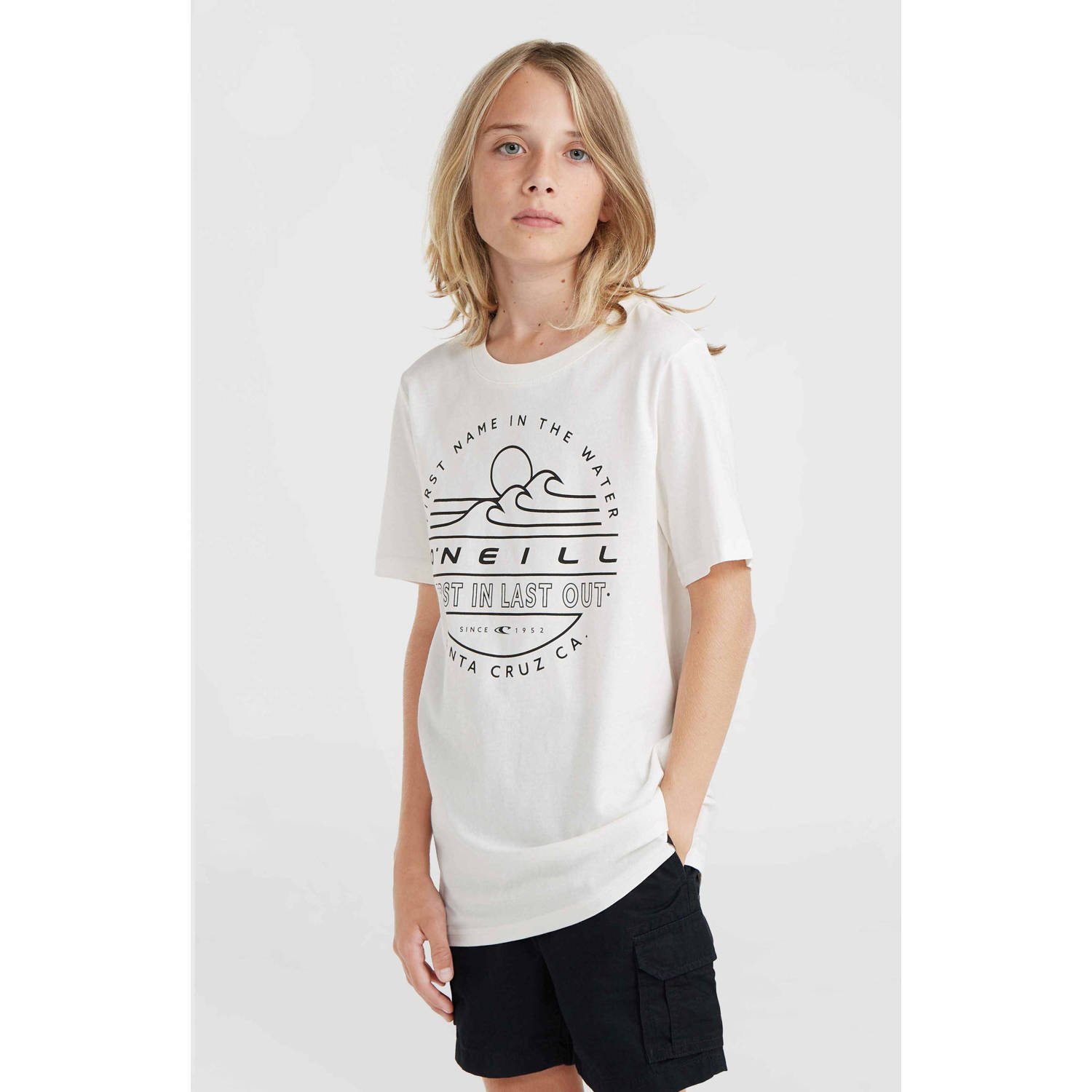 O'Neill T-shirt met printopdruk wit Jongens Katoen Ronde hals Printopdruk 116