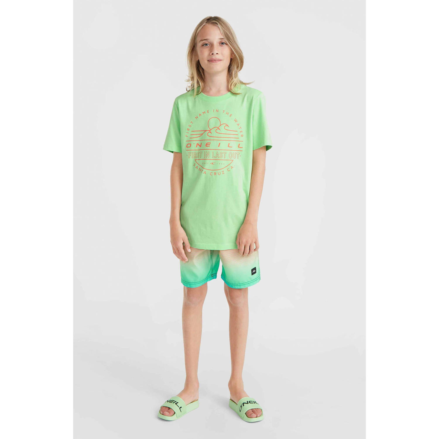 O'Neill T-shirt met printopdruk neon groen