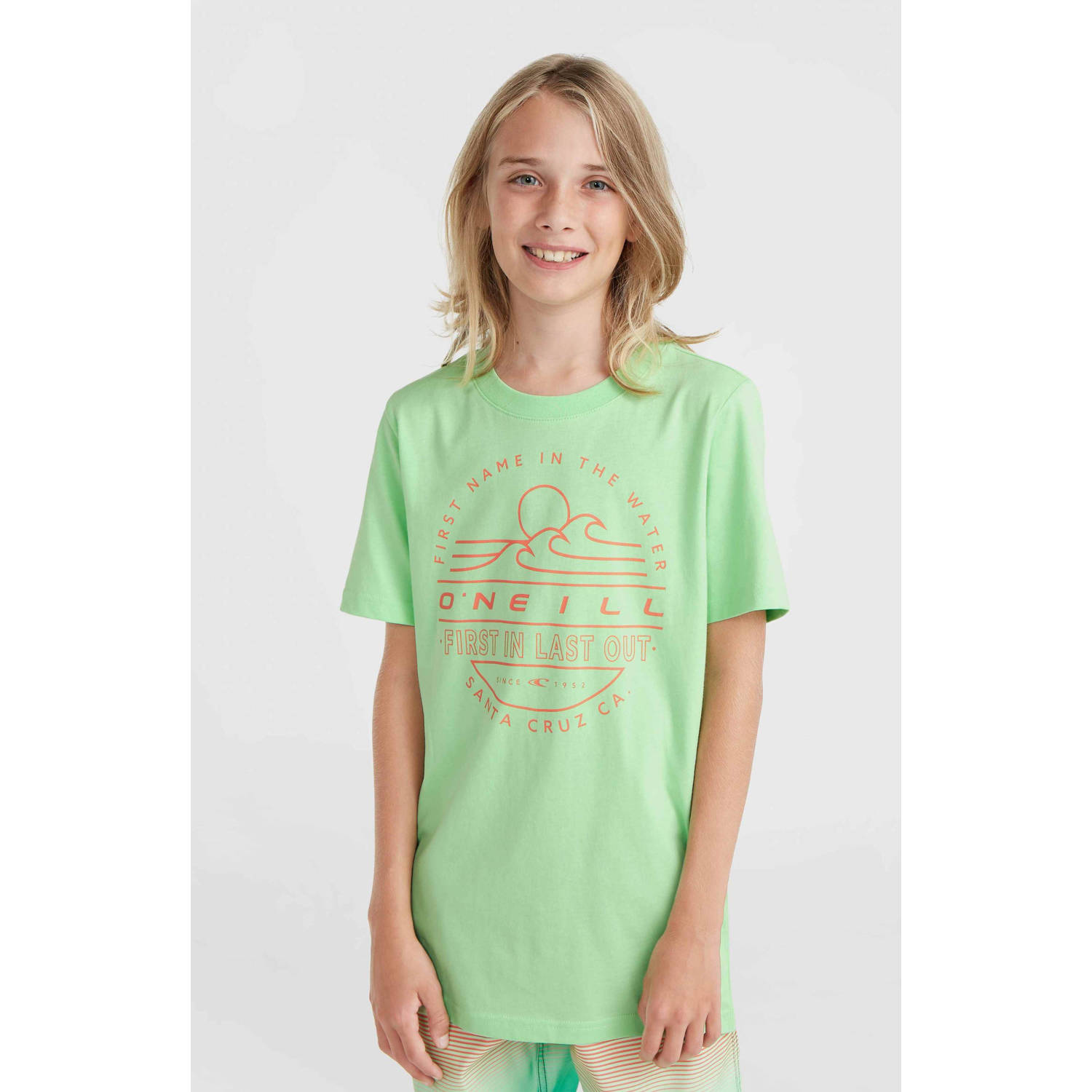 O'Neill T-shirt met printopdruk neon groen
