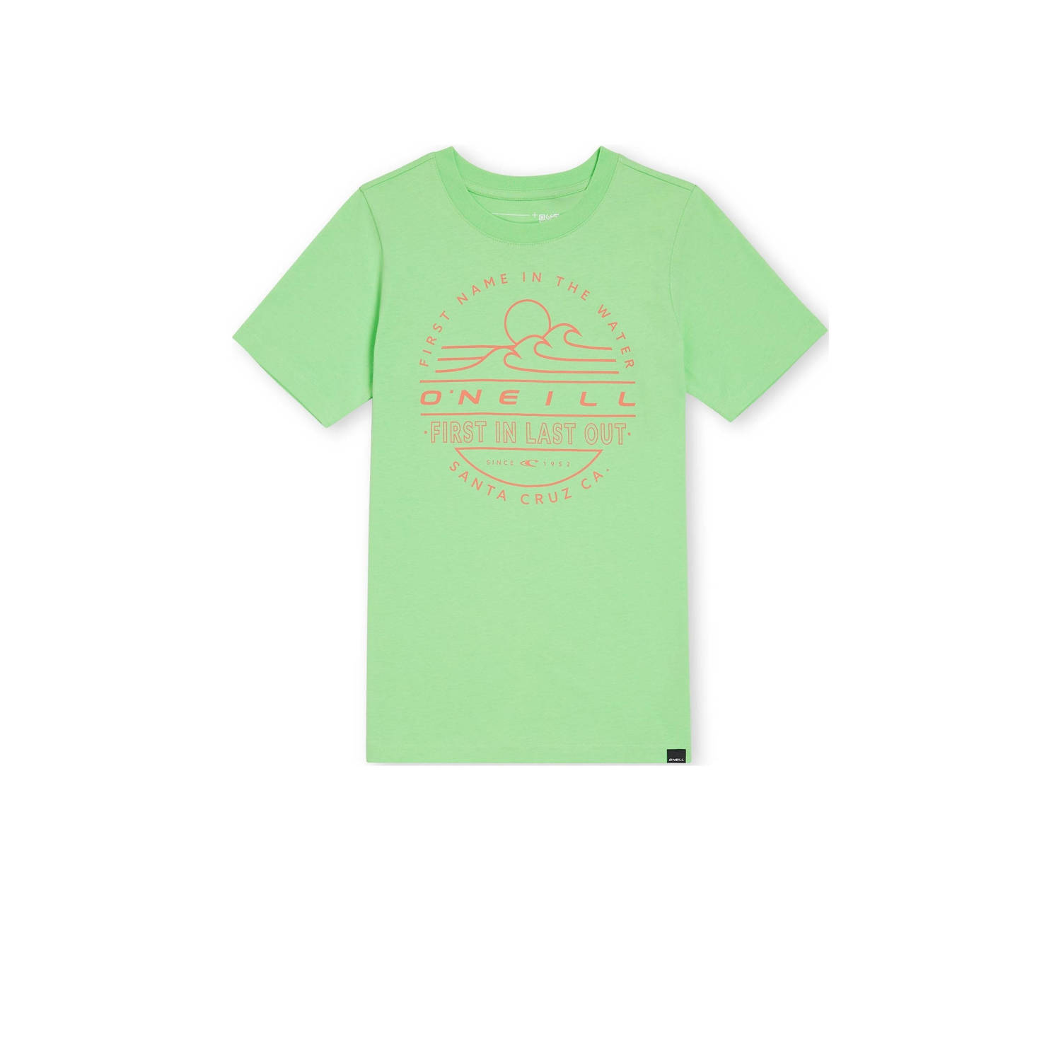 O'Neill T-shirt met printopdruk neon groen Jongens Katoen Ronde hals Printopdruk 116