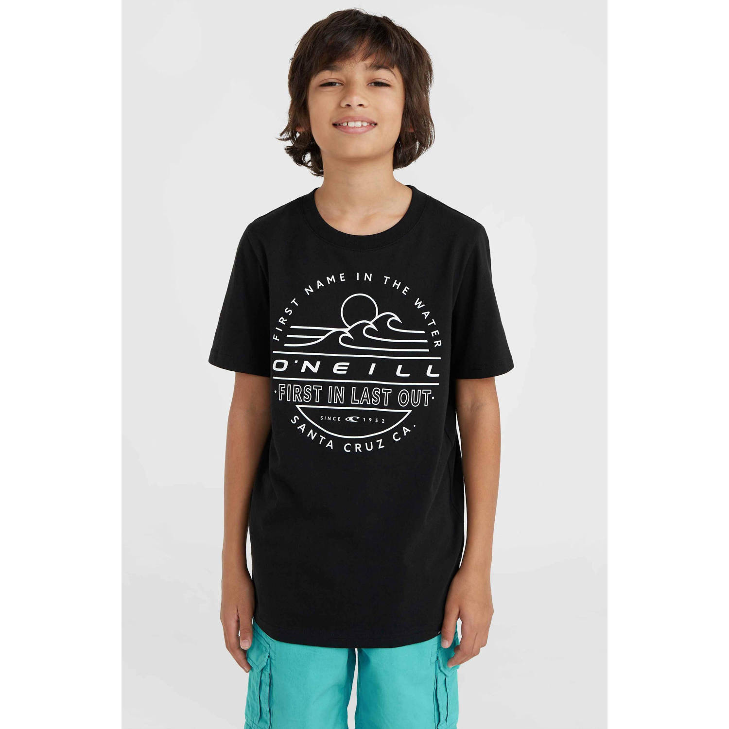 O'Neill T-shirt met printopdruk zwart Jongens Katoen Ronde hals Printopdruk 140
