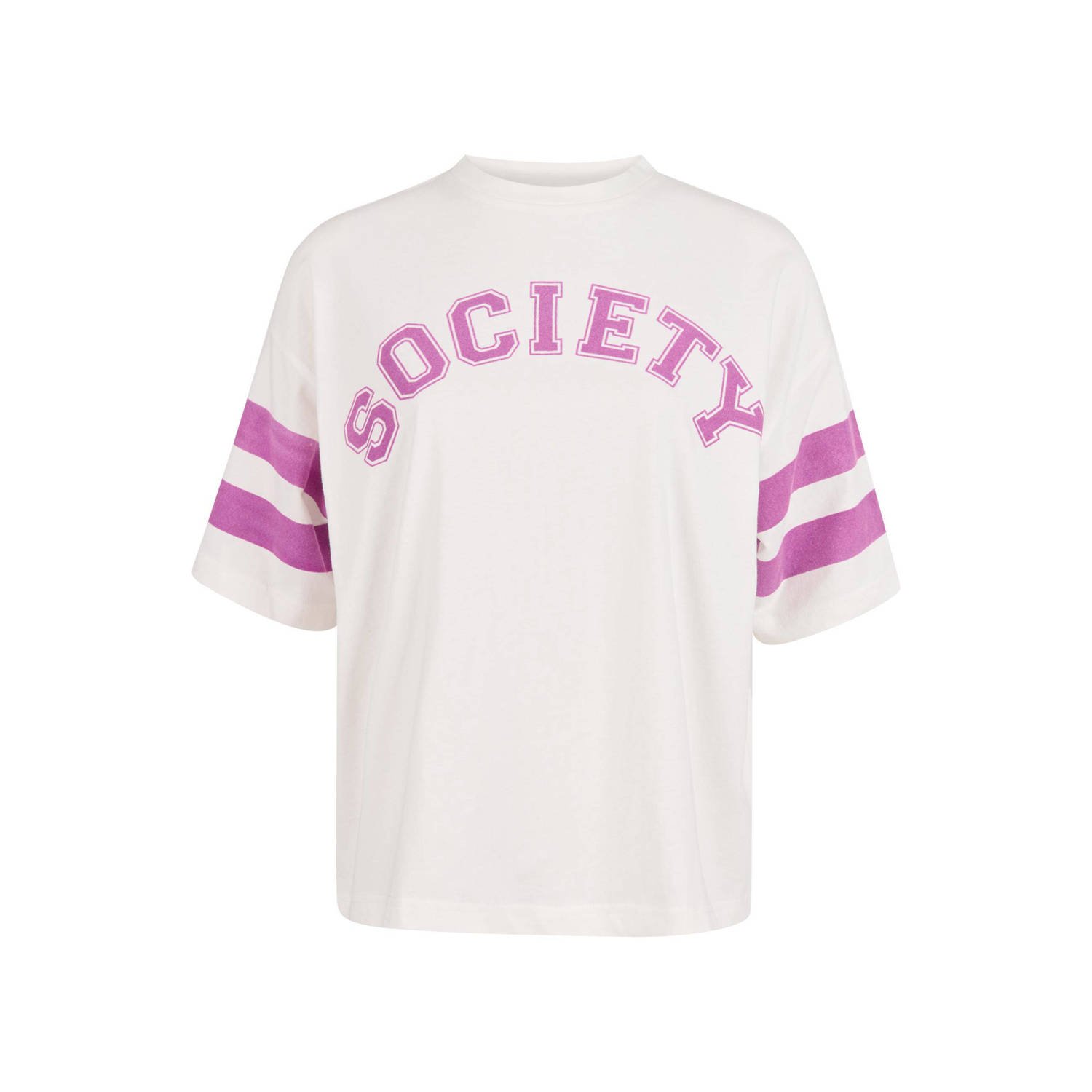 Shoeby T-shirt met tekst wit roze