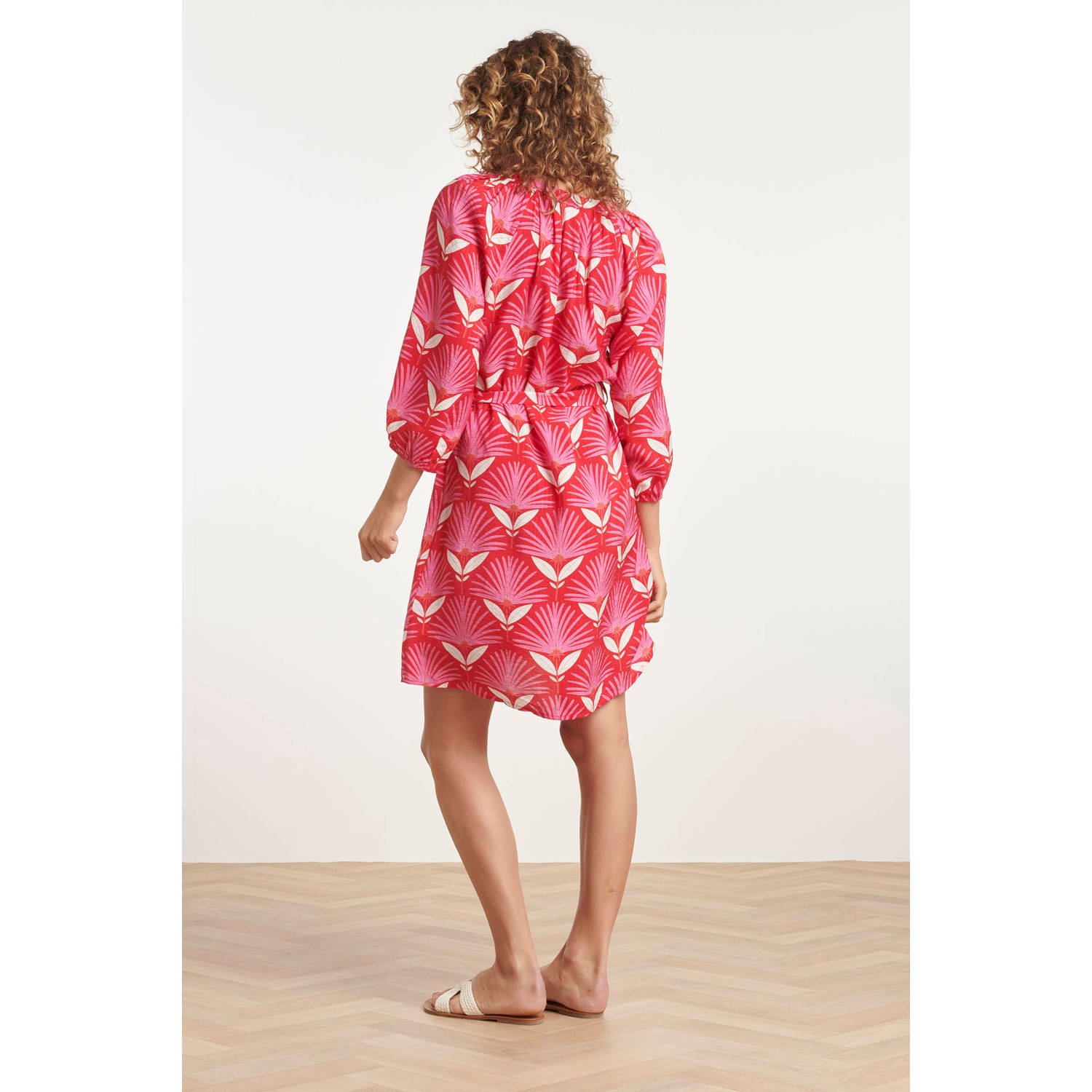 Smashed Lemon A-lijn jurk met all over print roze