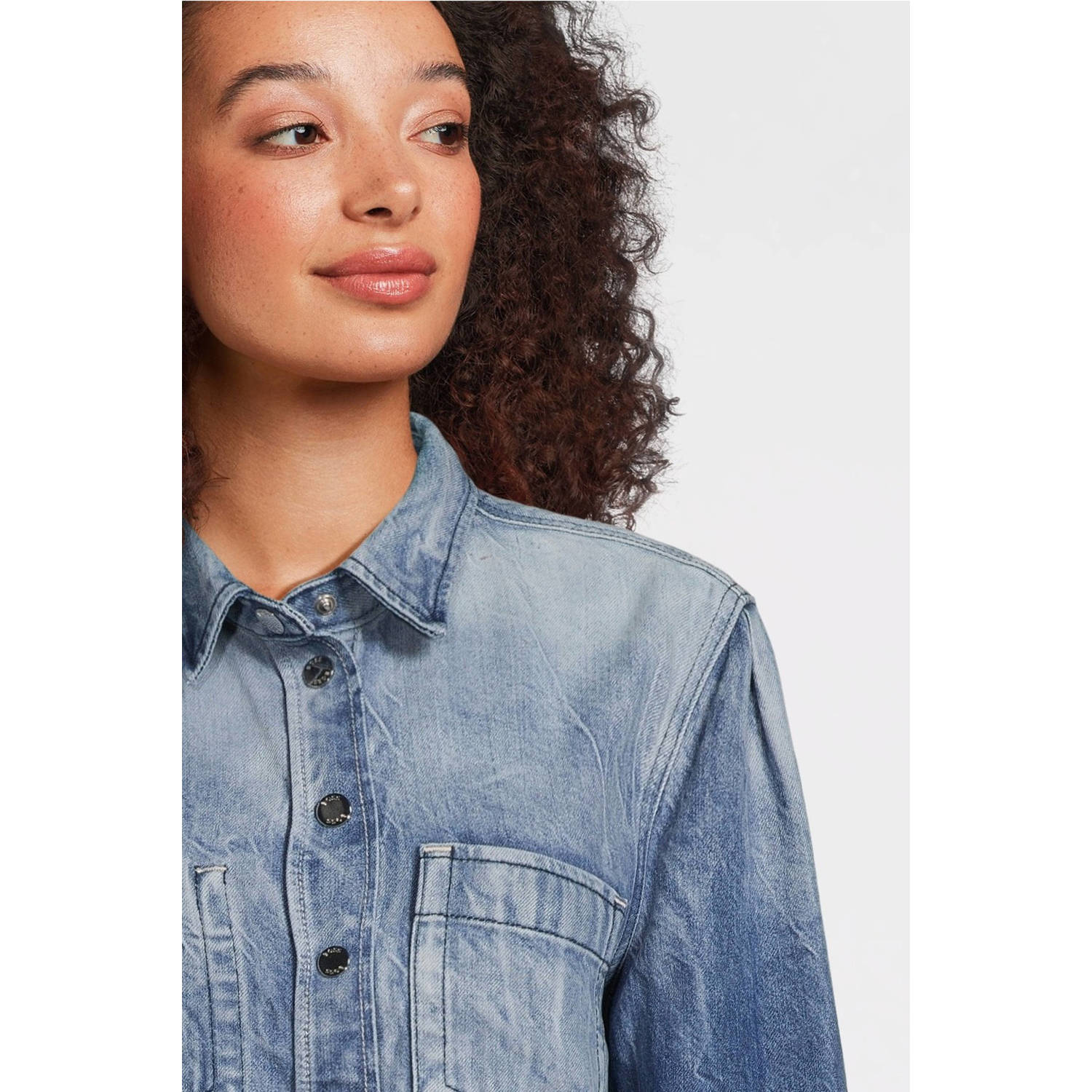 BOSS tie-dye blouse medium blue denim