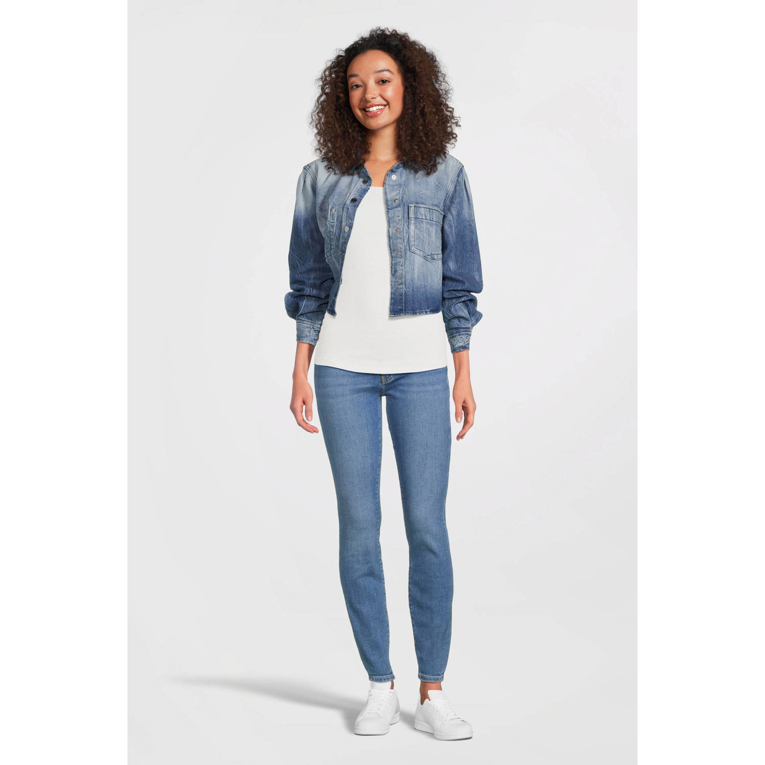 BOSS tie-dye blouse medium blue denim