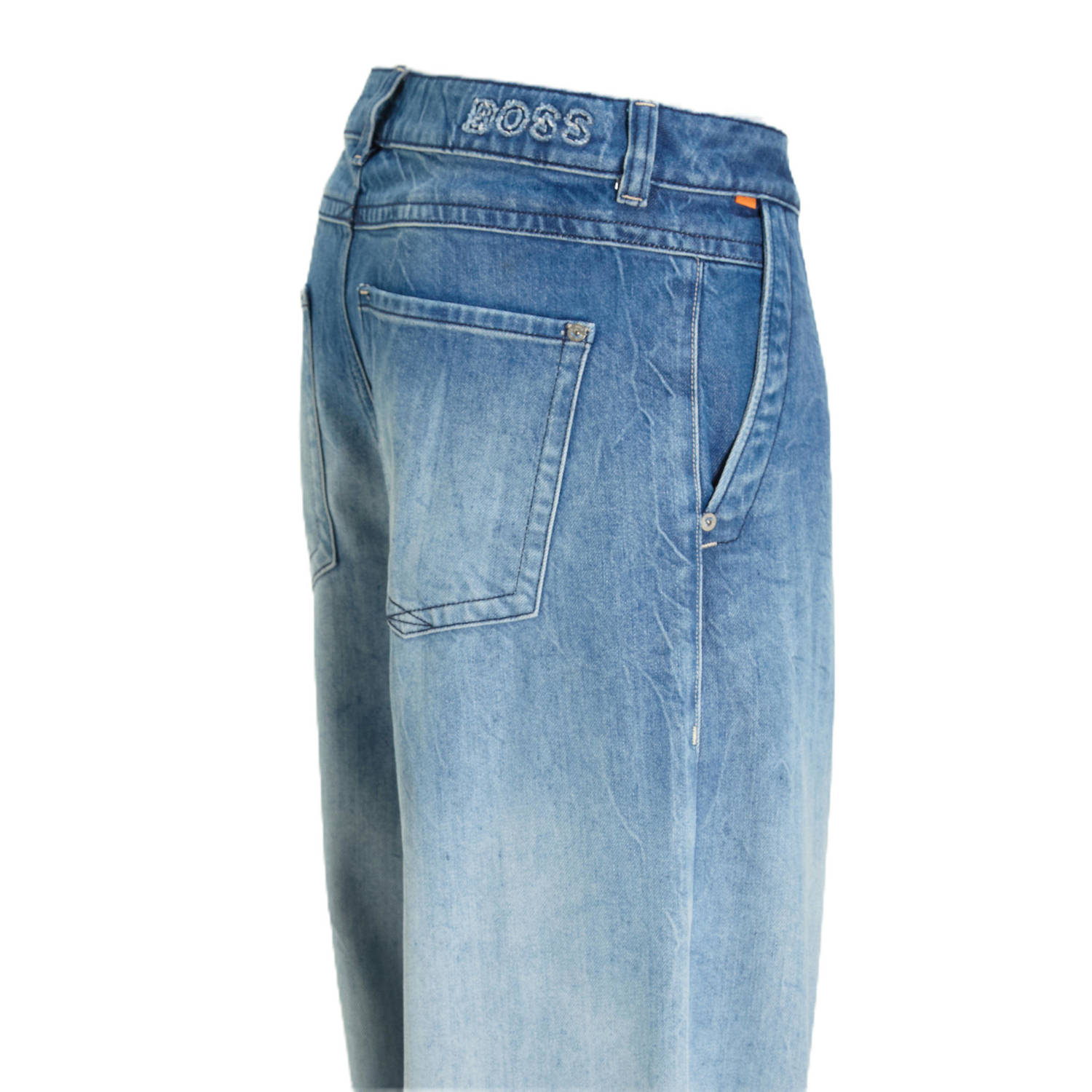 BOSS high waist wide leg jeans light blue denim