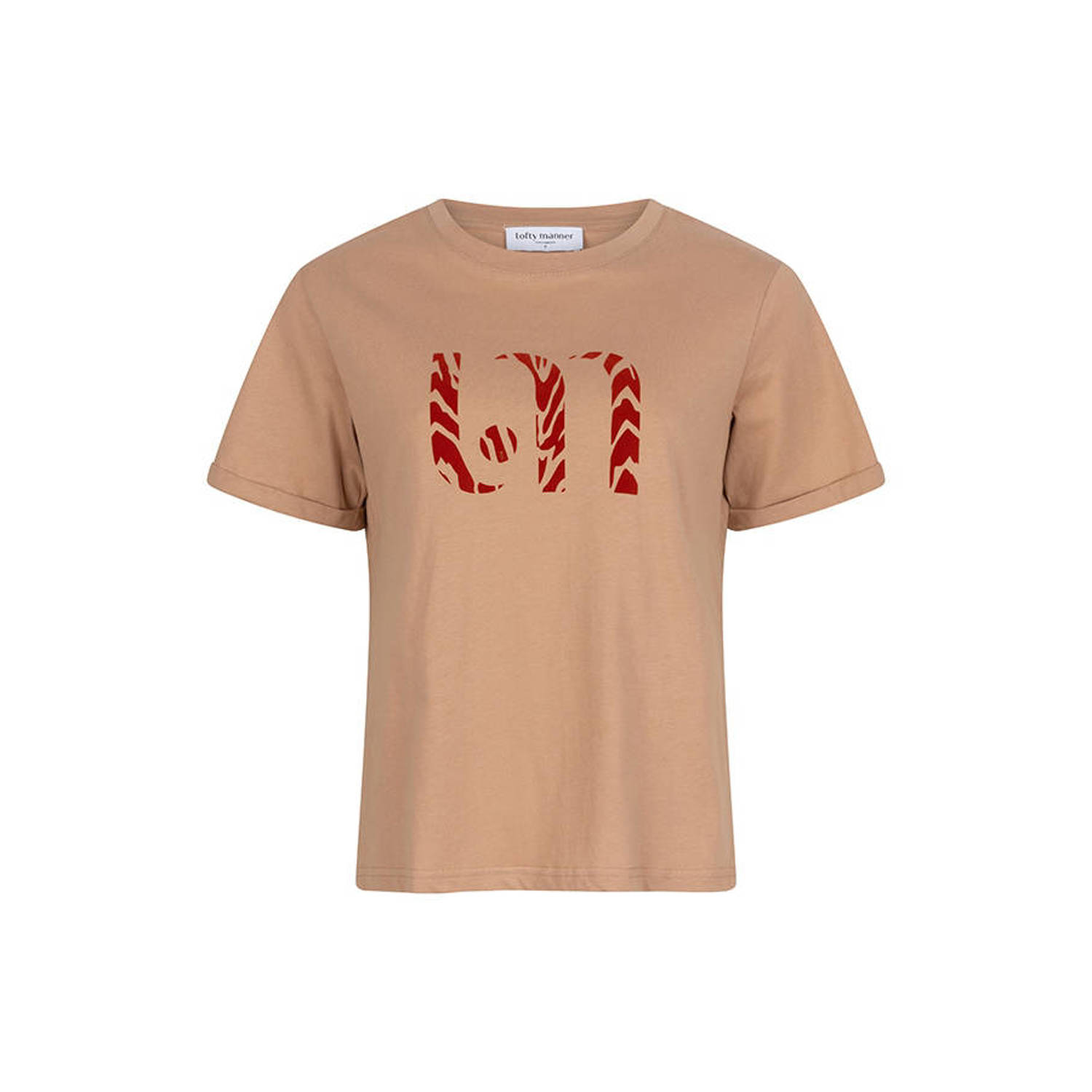 Lofty Manner T-shirt met printopdruk beige