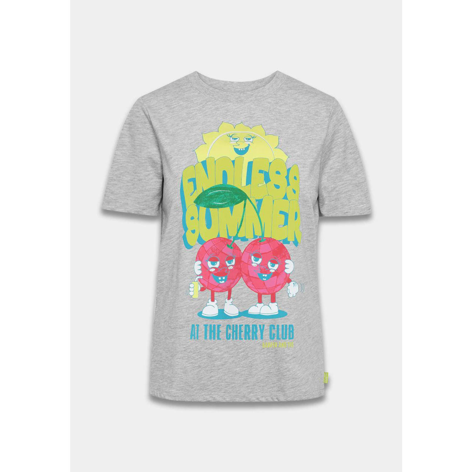 HARPER & YVE x Tessa T-shirt Endless summer met printopdruk grijs limegroen