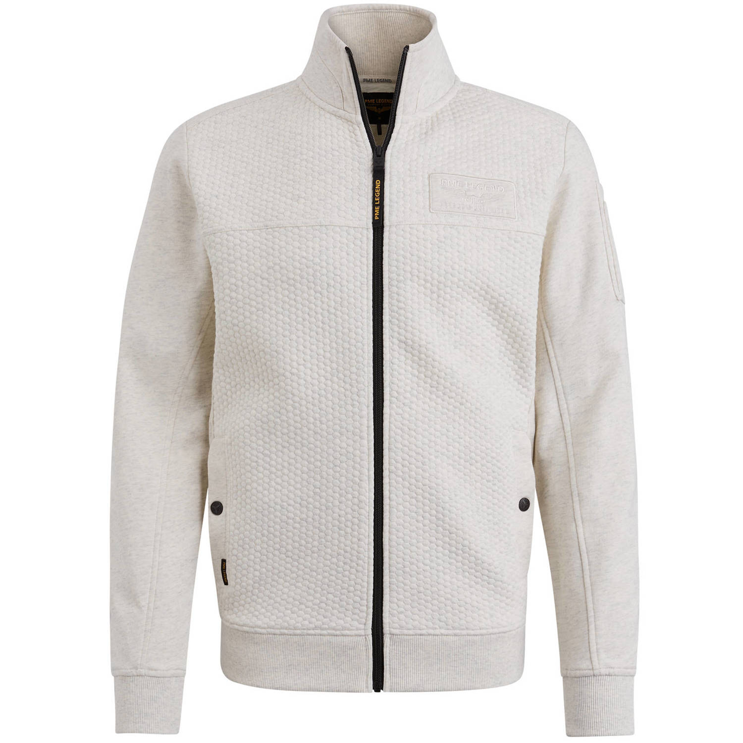 PME Legend sweatvest met ingebreid patroon bone white melee